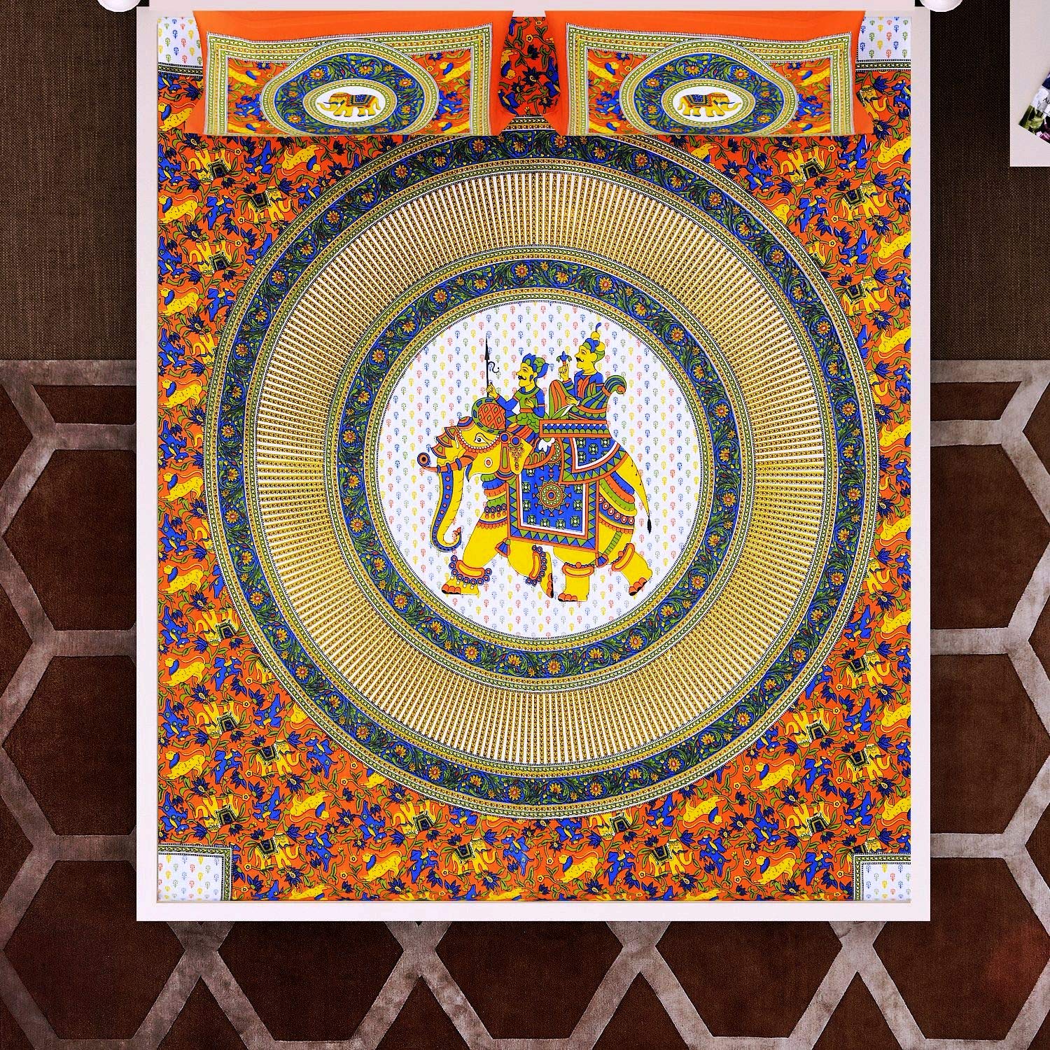 Ubania Collection Cotton 144 Tc Bedsheet (King_Orange)