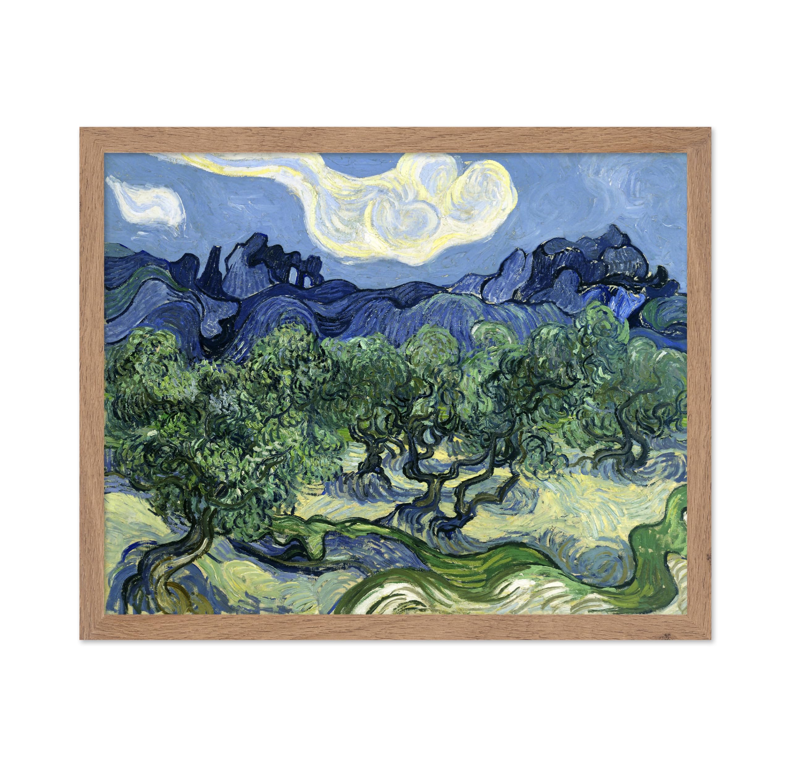 Poster Master Vintage Van Gogh Poster - Retro Impressionism Print - Gift for Artist, Painter - Olive Trees, Sky, Mountain, Aesth