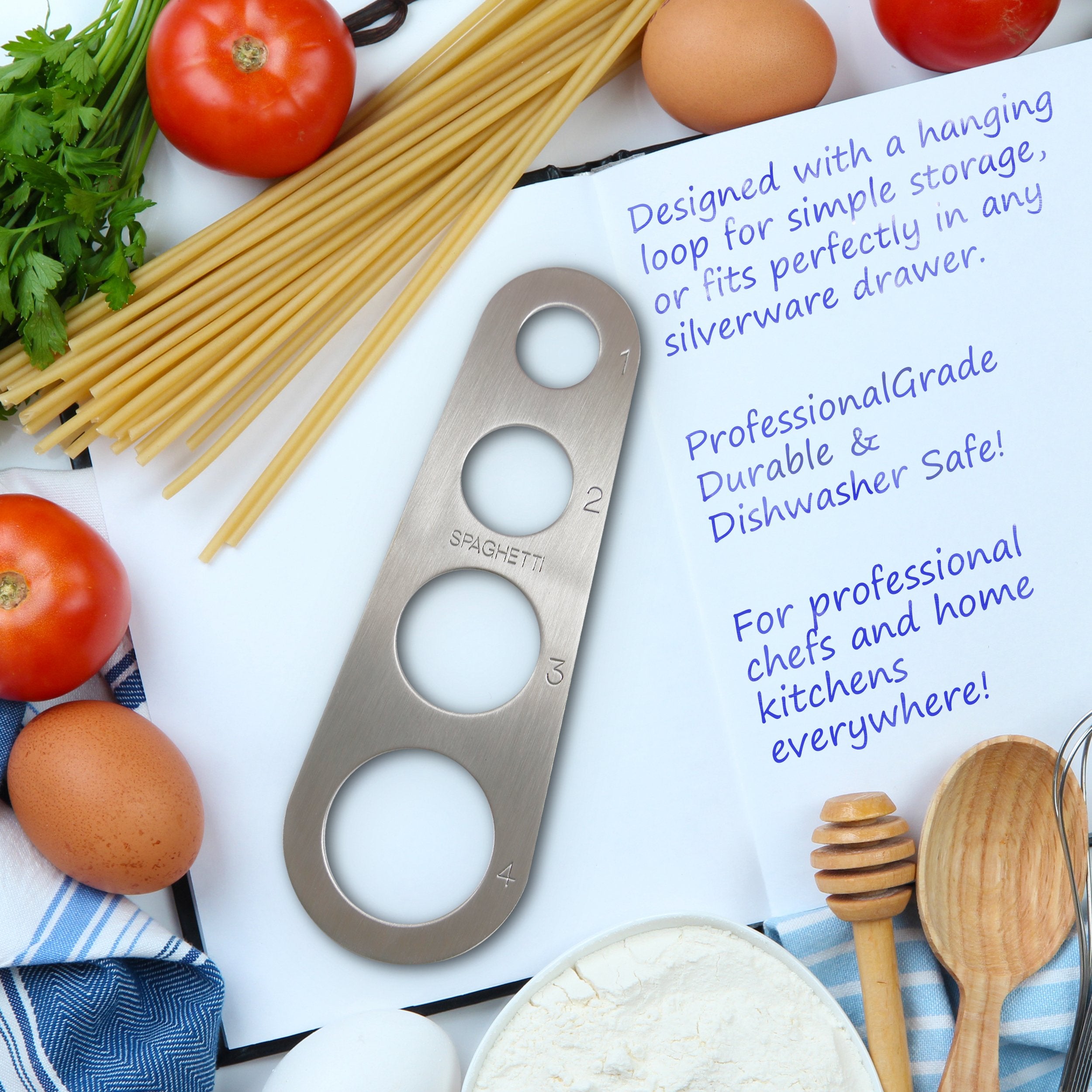 Delightly Spaghetti Measure Tool - Pasta Portion Control Gadgets - Stainless Steel Dishwasher Safe