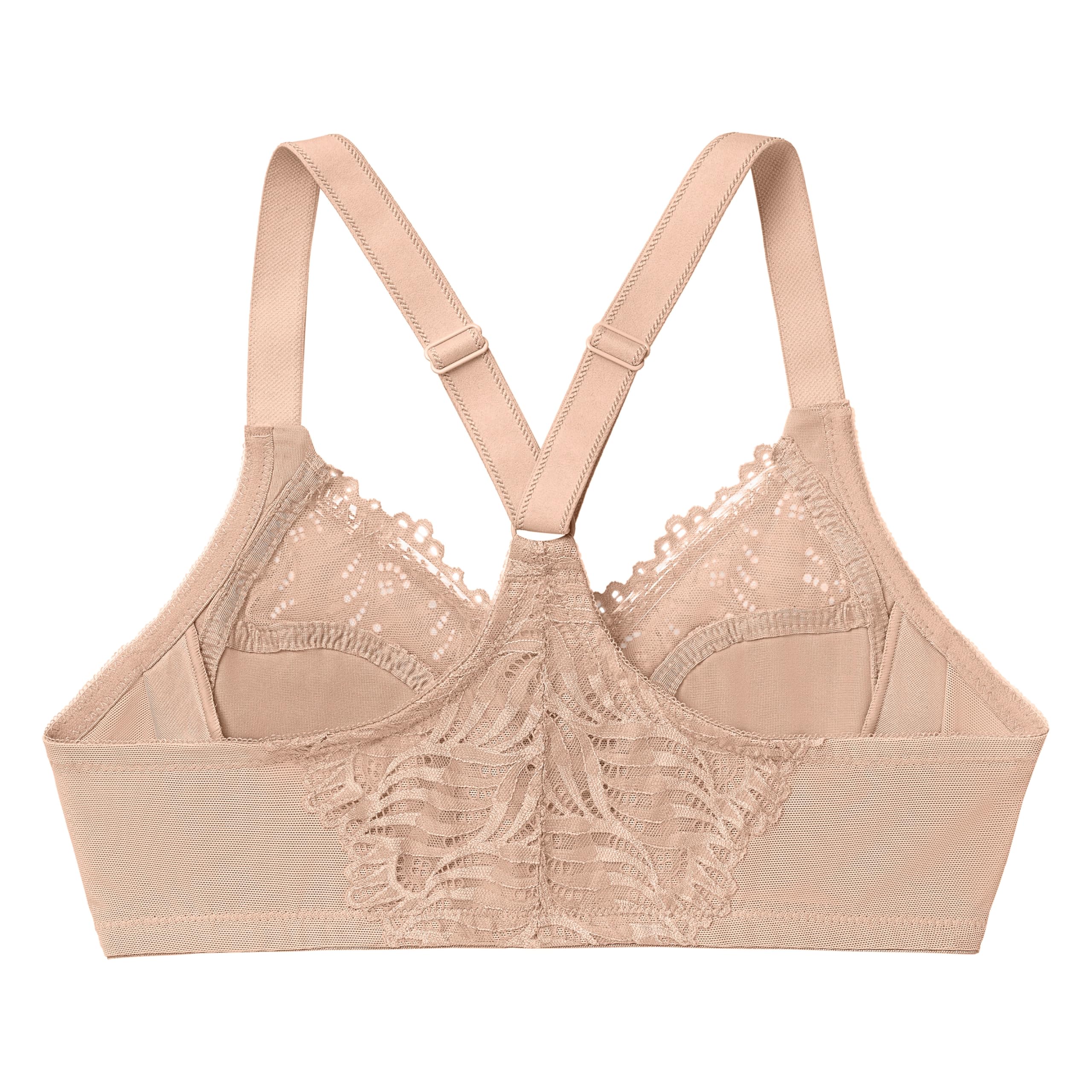 Glamorise Full Figure Plus Size Front-Closure T-Back Wonderwire Bra Underwire 1246 Cafa