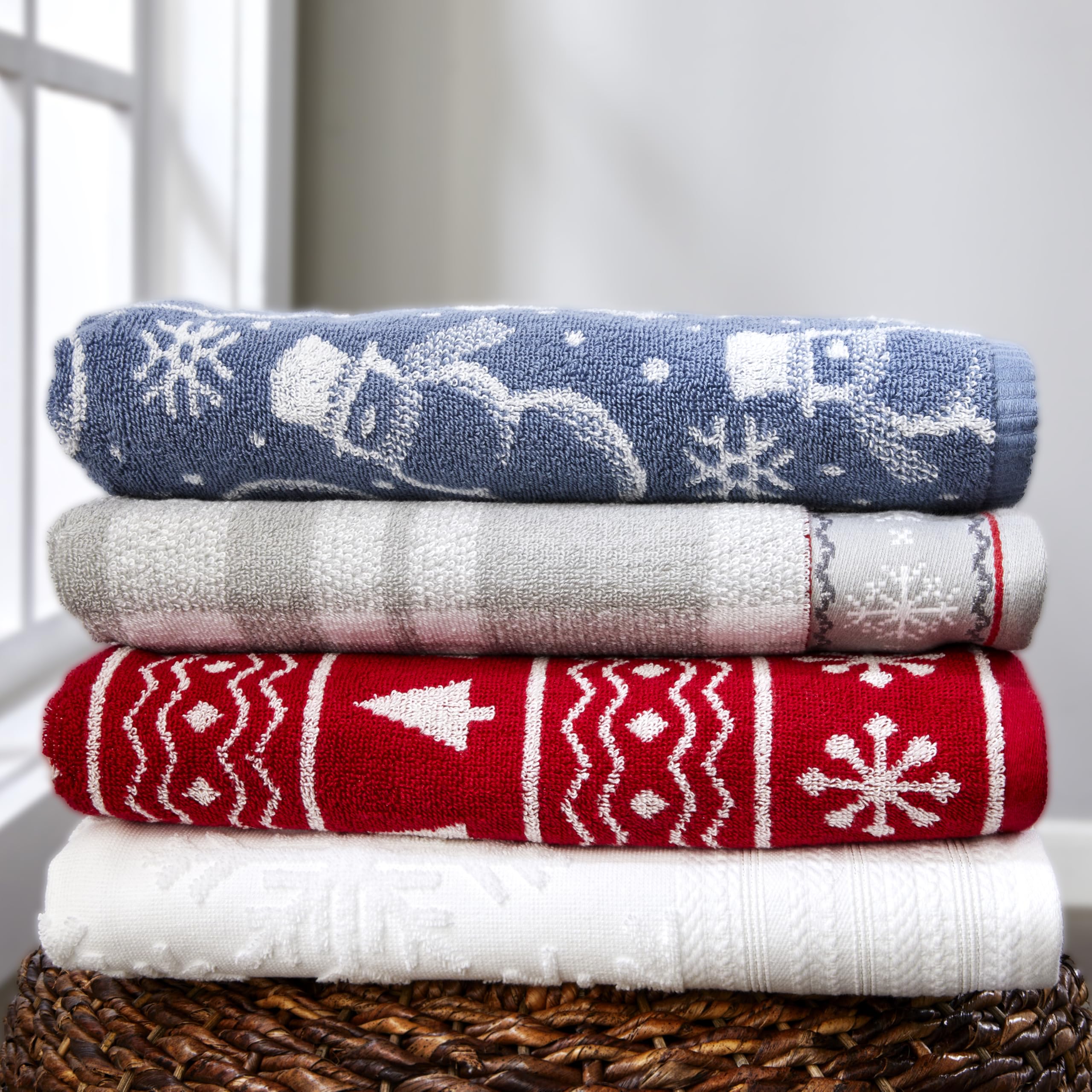 Skl Home Winter Top Hat Snowmen Bath Towel, Blue