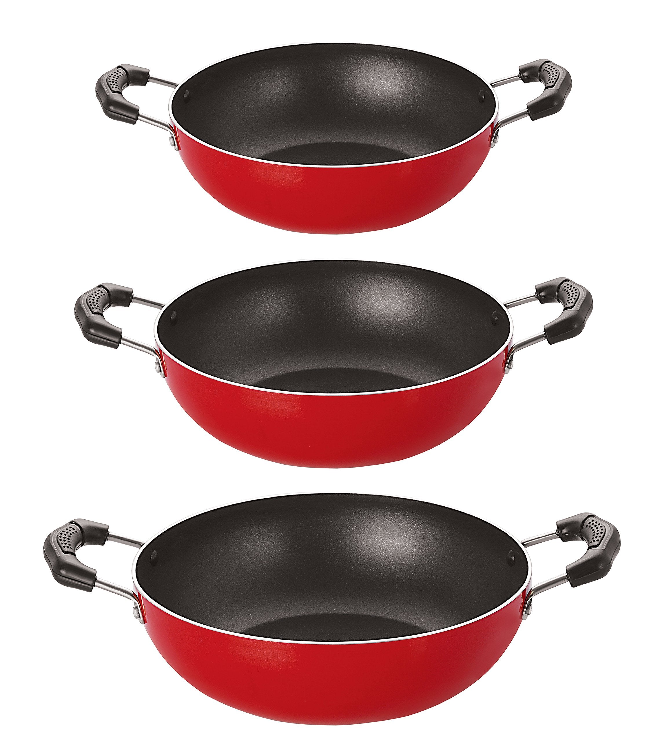 Nirlon NonStick Aluminium Cookware Essential Combo Gift Set Offer With Bakelite Handle, 2.6Mm_Kd10_Kd11_Kd12