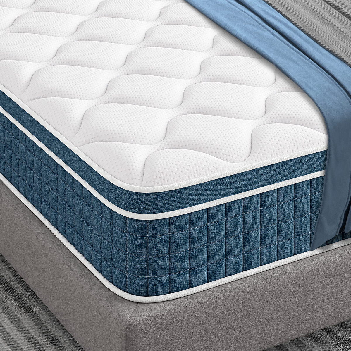 Koorlian Twin Mattress - 10 Inch Hybrid Innerspring Mattress In A Box, Cool Comfort Mattress With Breathable Memory Foam And Poc