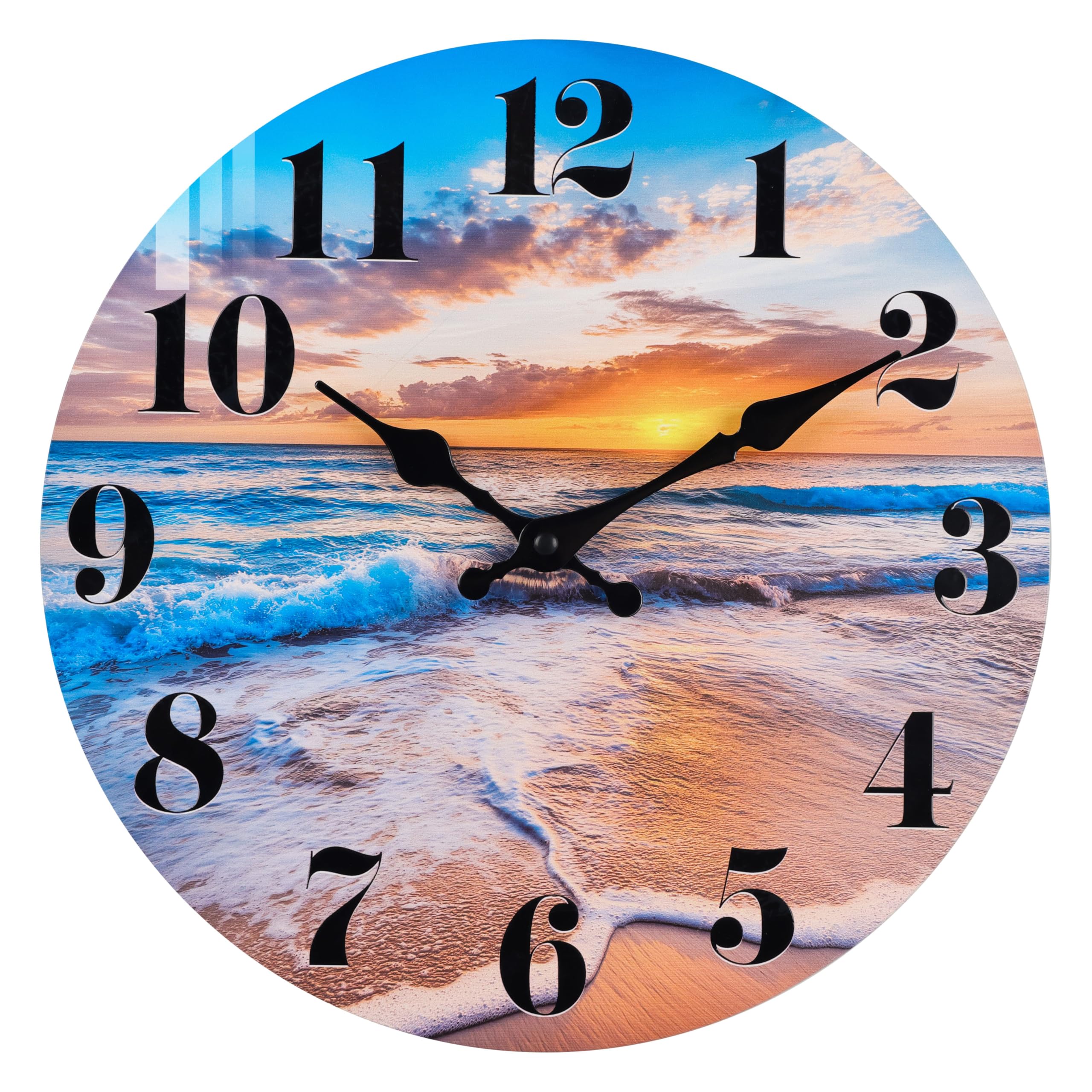 Jomparis Wall Clocks Battery Operated-Decorative Sunset Theme Wall Clock Silent Non-Ticking For Bathroom Bedroom Kitchen Home De