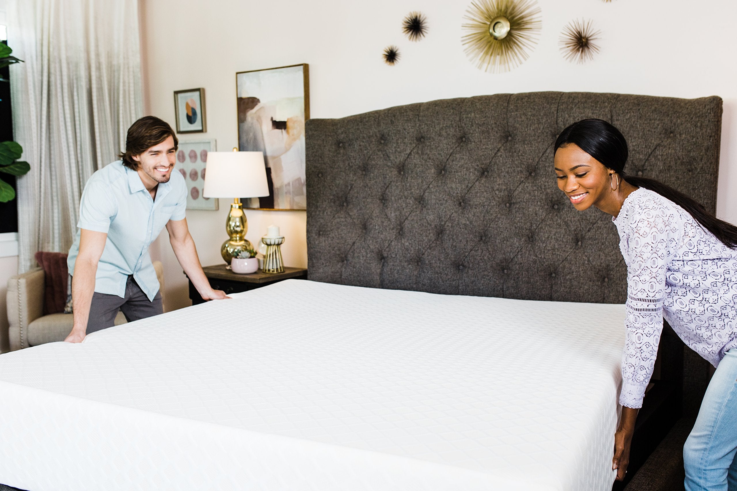Signature Design by Ashley Queen Size Chime 8 Inch Medium Firm Memory Foam Mattress with Green Tea & Charcoal Extract