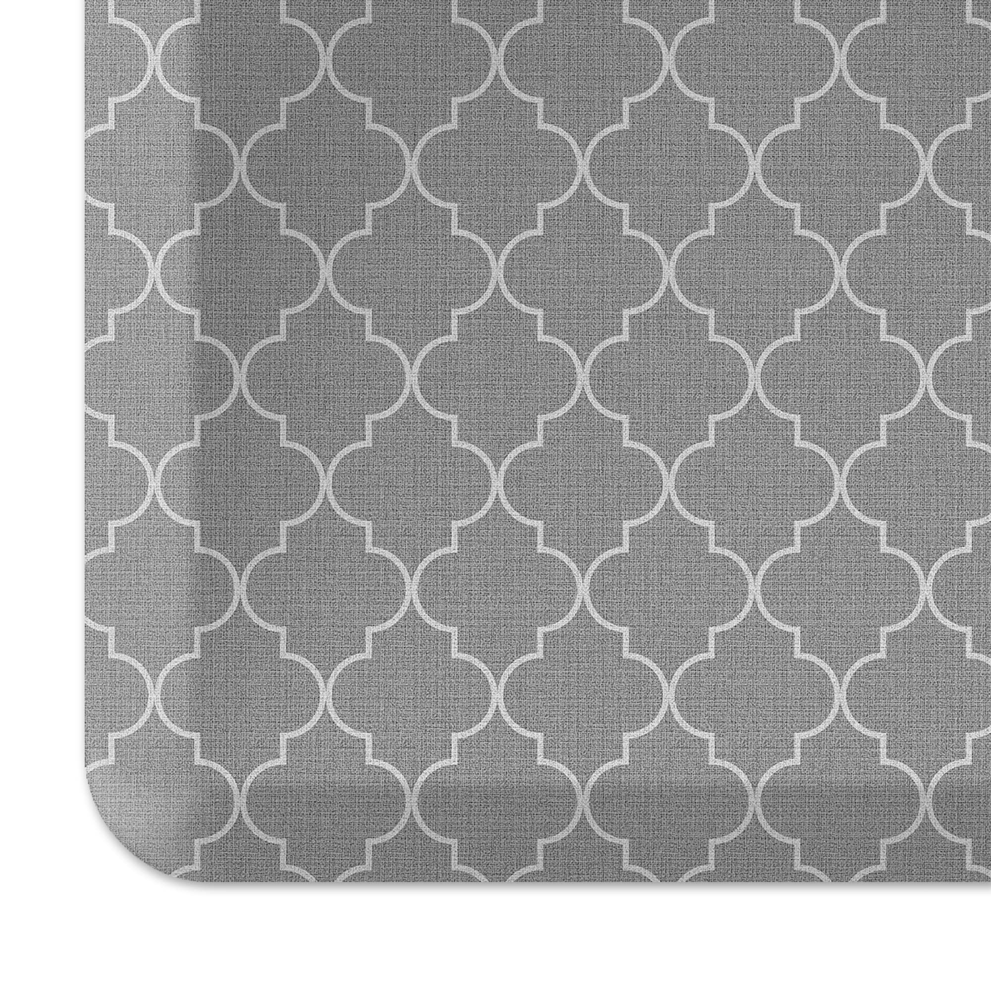 Newlife By Gelpro Anti-Fatigue Designer Comfort Kitchen Floor Mat, 20X32   , Trellis Grey Resistant Surface With 3/4    Thick Er