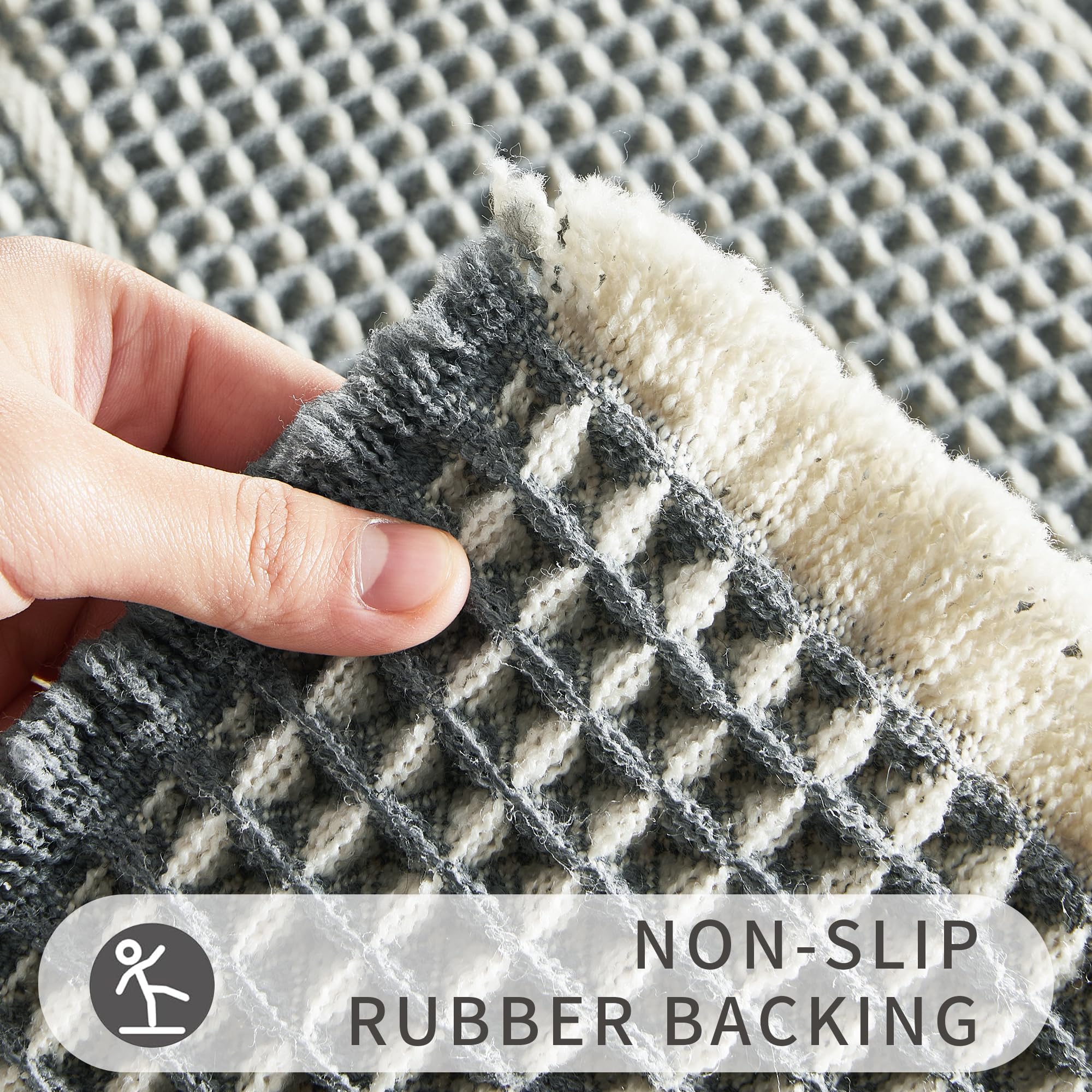 Bululom Woven Bath Mat,Upgraded Waffle Self Drying Bathroom Mat,Super Absorbent Non Slip Bathroom Drying Mat,Bathroom Rugs Non S