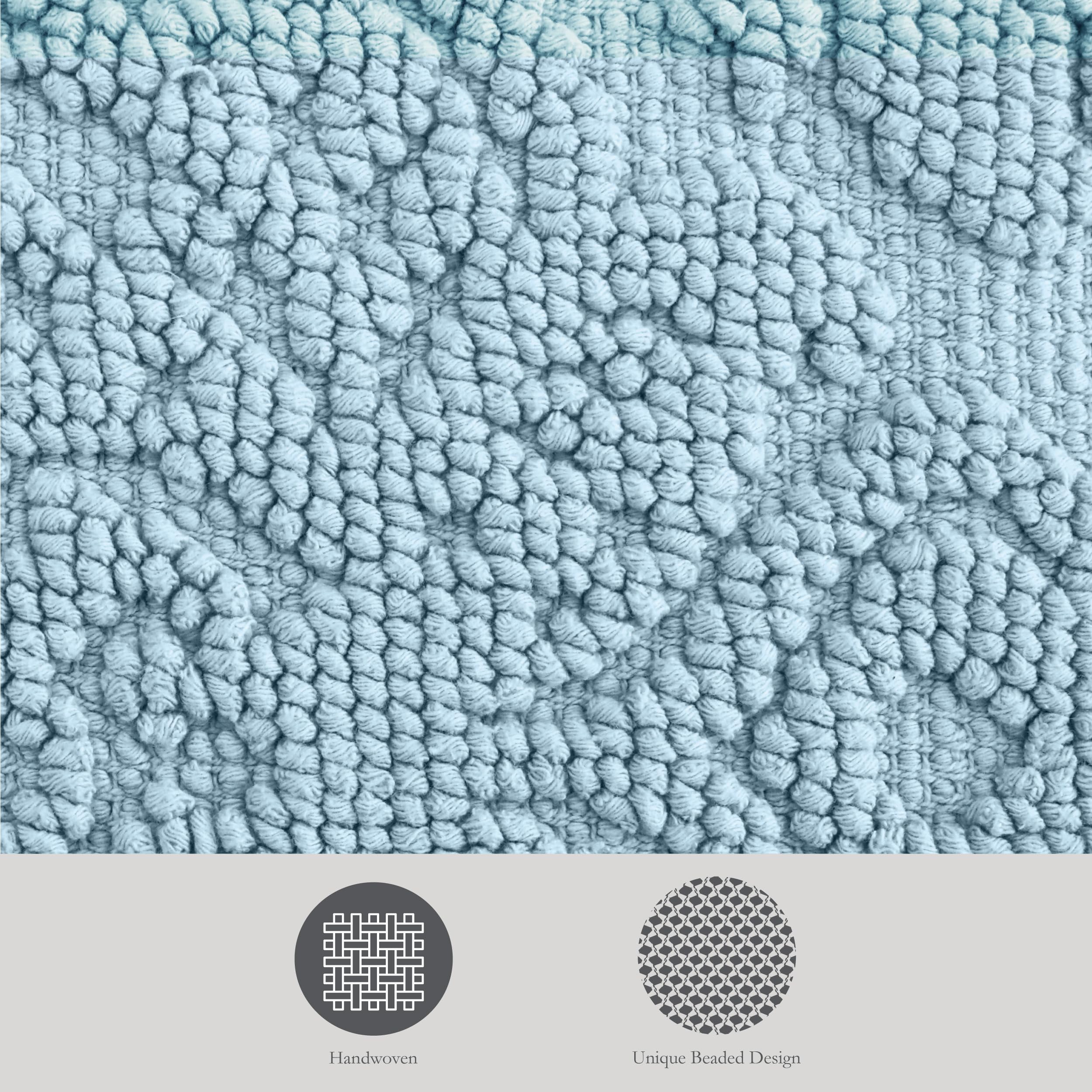 Jean Pierre - Ricardo Bath Mat, Woven Fringe Bathroom Rugs, 100% Cotton, Premium Bathroom Decor - Measures 17'' X 31'' - Light B