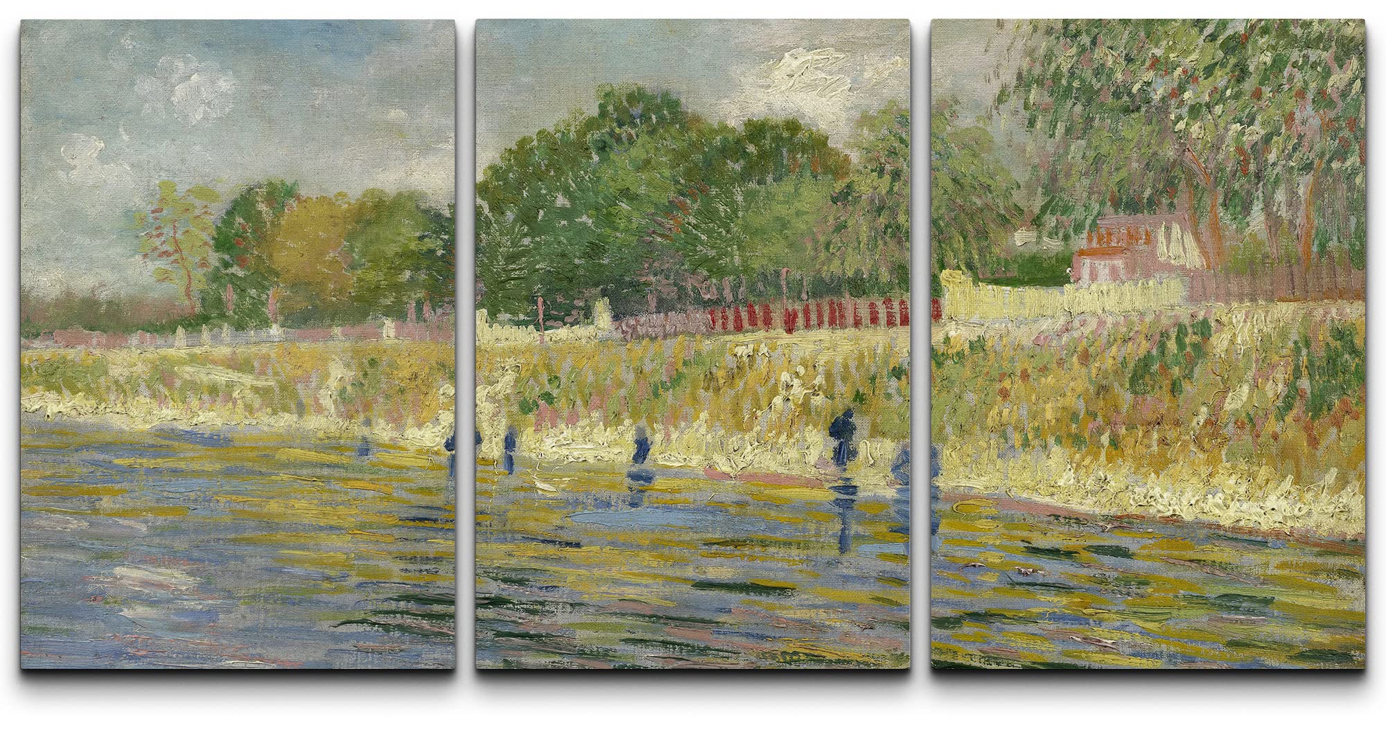 Wall26 Canvas Print Wall Art Set The Banks Of The Seine River Vincent Van Gogh Classical Illustrations Fine Art Decorative Histo