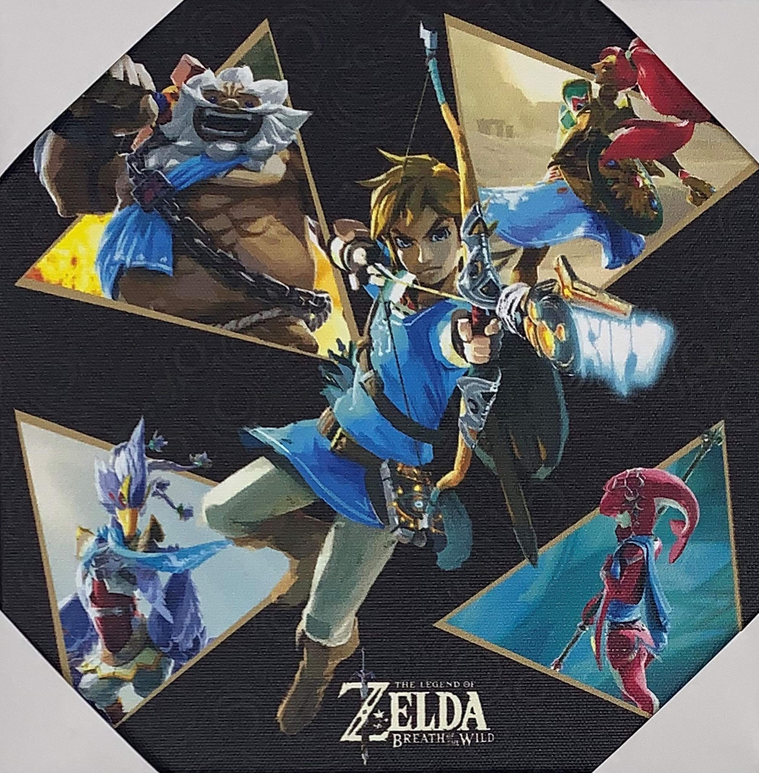 Prolific Art Galleries The Legend Of Zelda Canvas Print Poster Wall Art Decor (6X6 Inch) - Link With The Four Champions Of Hyrul