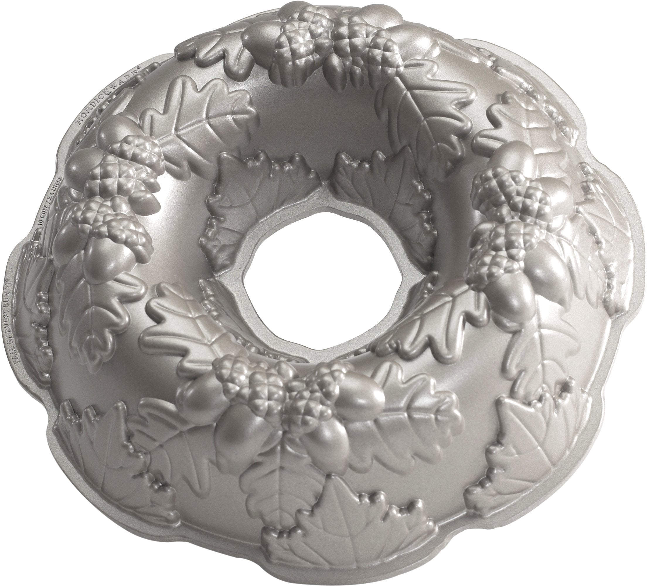 Nordic Ware Autumn Wreath Bundt Pan, Bronze, 10 Cups, Silver