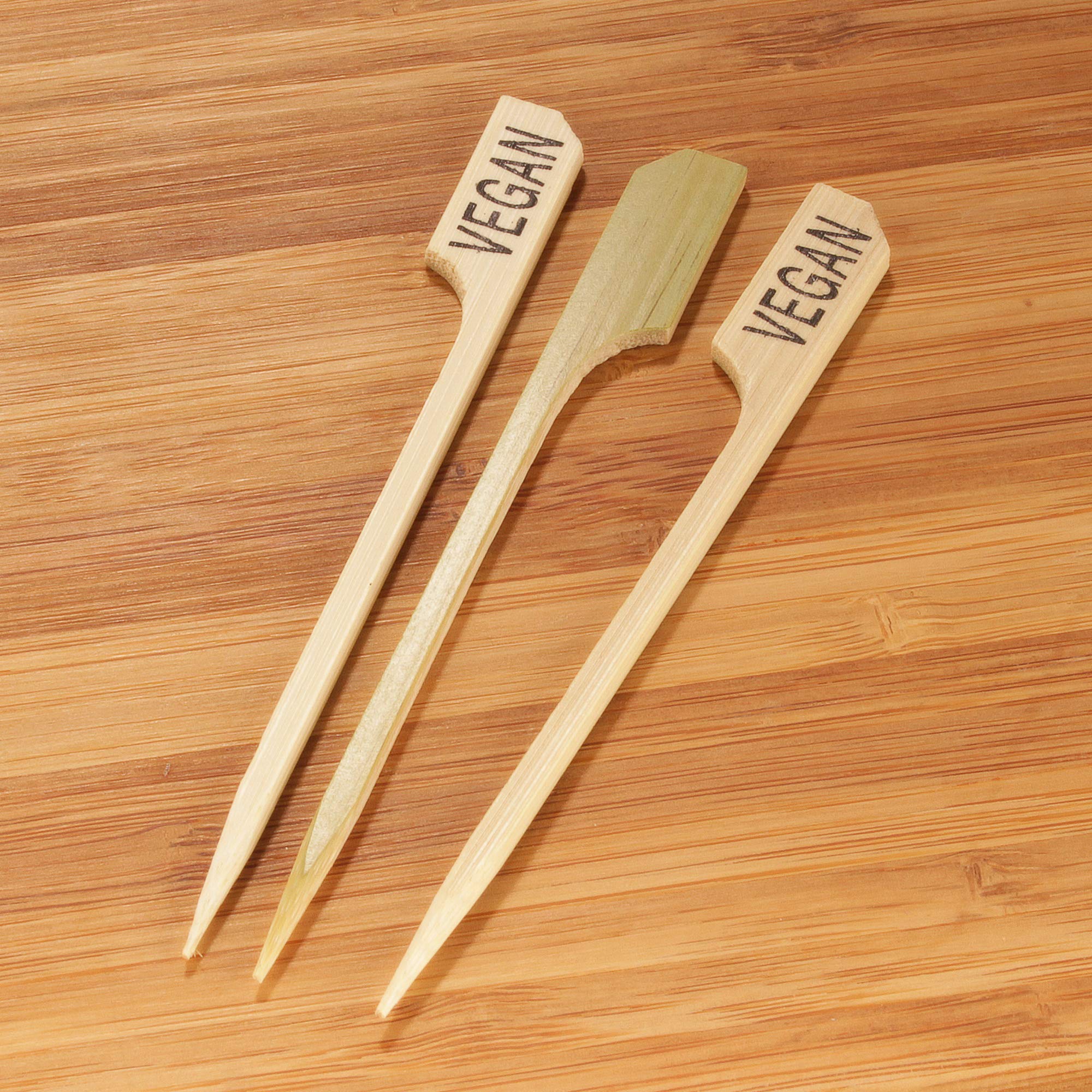 Bamboomn - Vegan Label Marker Bamboo Paddle Pick - 3.5'' (8.9Cm) - 1,000 Pieces