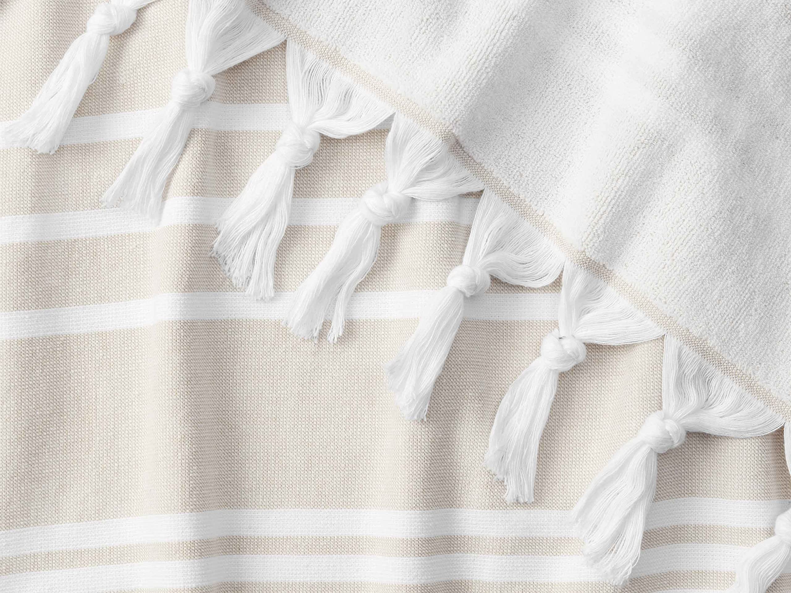 Laguna Beach Textile Co. Soft Turkish Fouta Beach Towel - Dune Tan, 400 Gsm