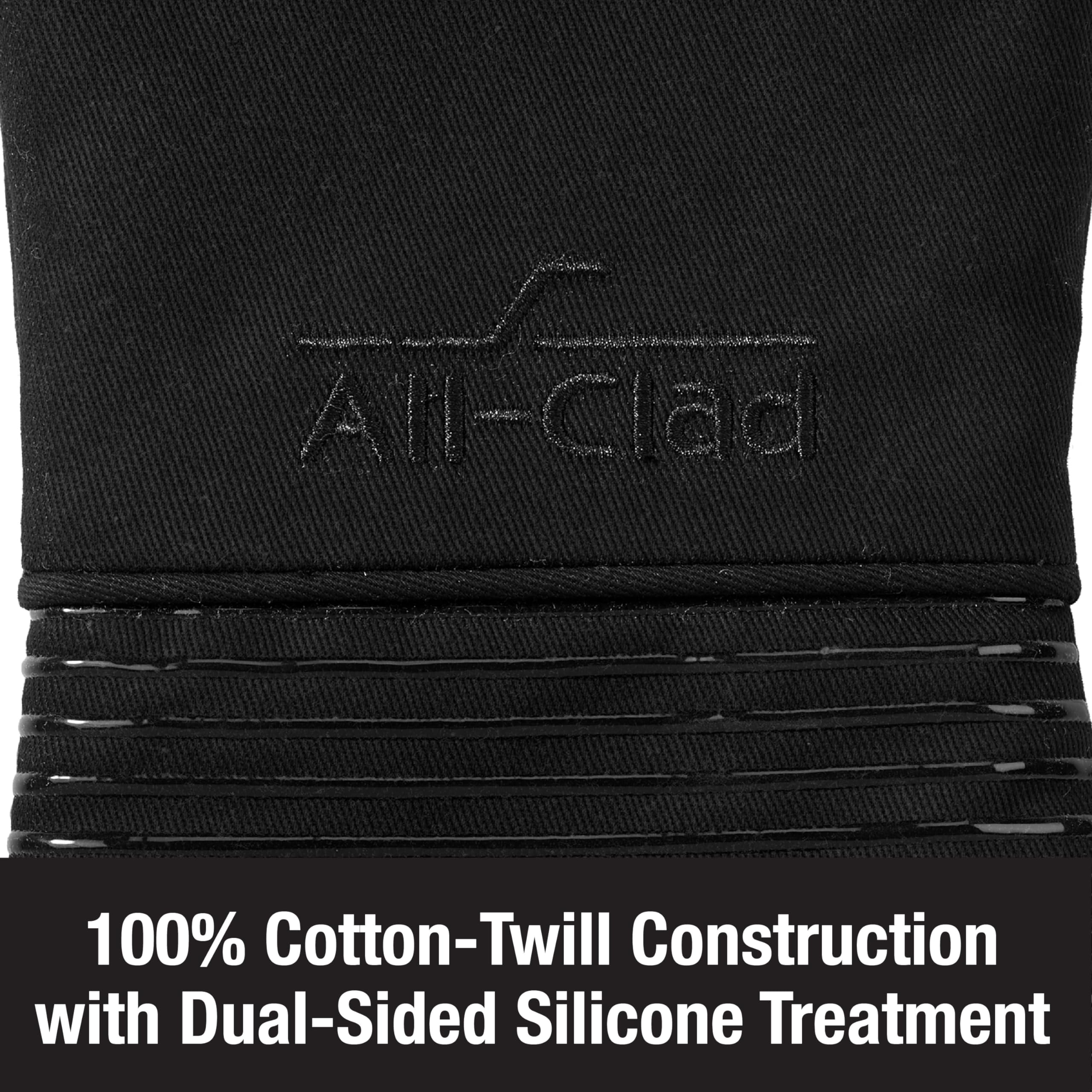 All Clad Silicone Oven Mitt: Heat Resistant Up To 500 Degrees - 100% Cotton & Silicone, 14''X7'' Oven Mitt For Kitchen And Barbe
