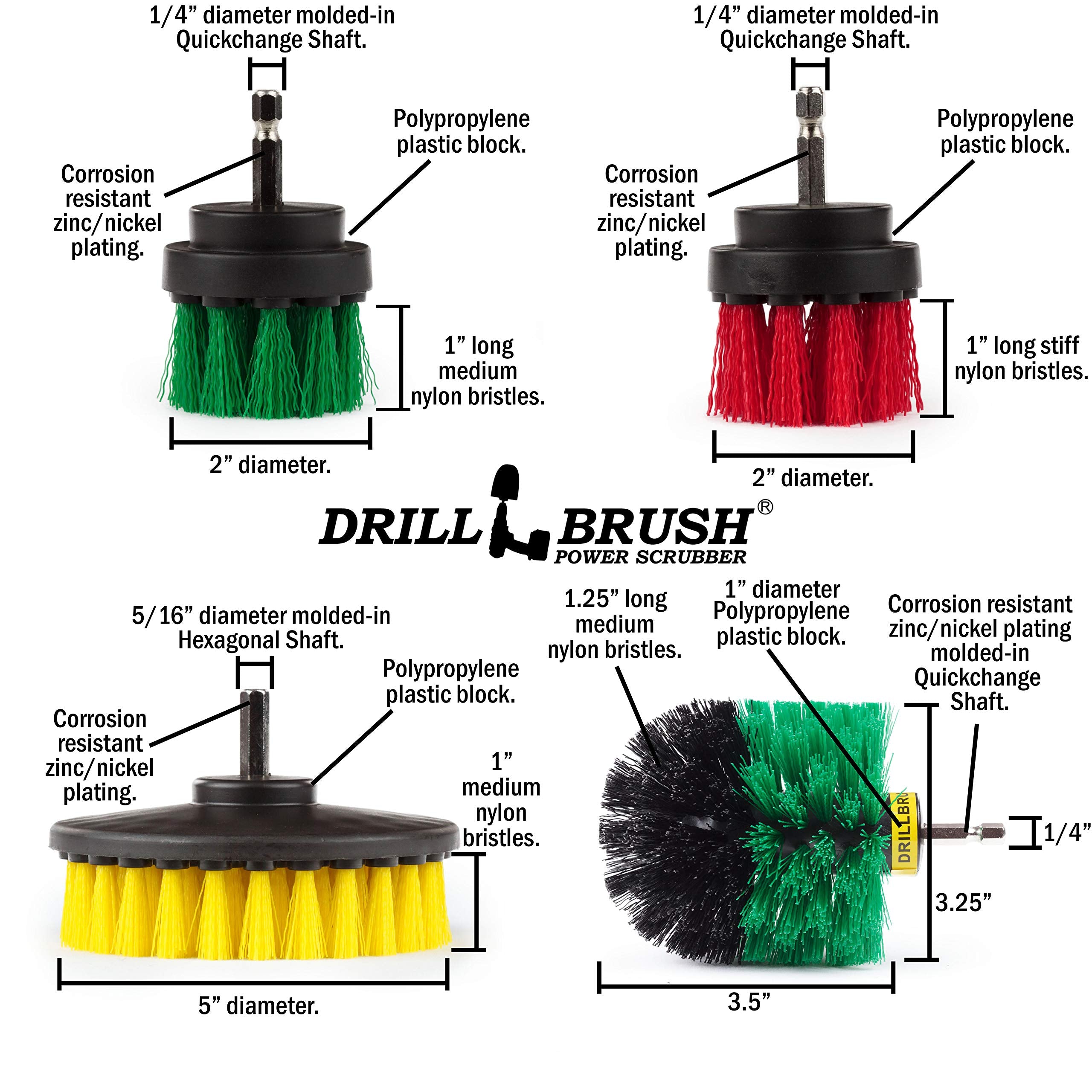 Shower Cleaning Drill Brush Set - Power Scrubber Brush Set For Bathroom - Household Cleaning Brushes For Drill - Bathroom Tile S