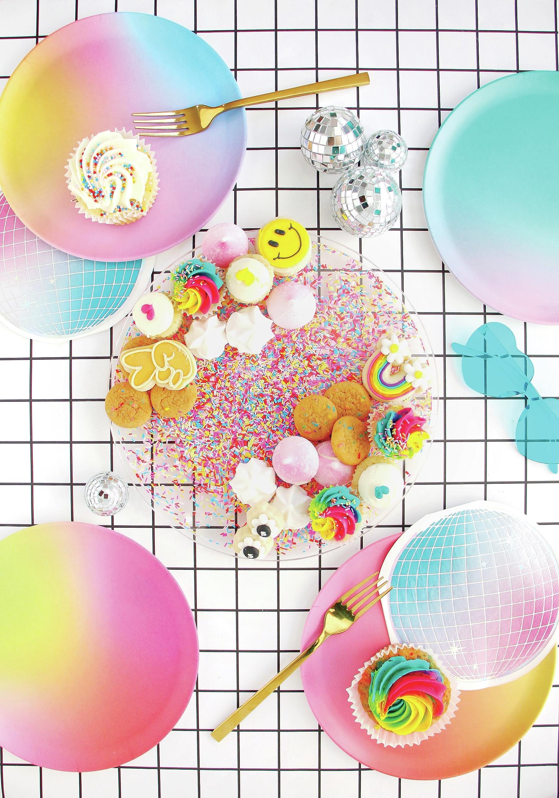 C.R. Gibson, Kailo Chic Acrylic Sprinkles Cake Plate (Acp-25406)