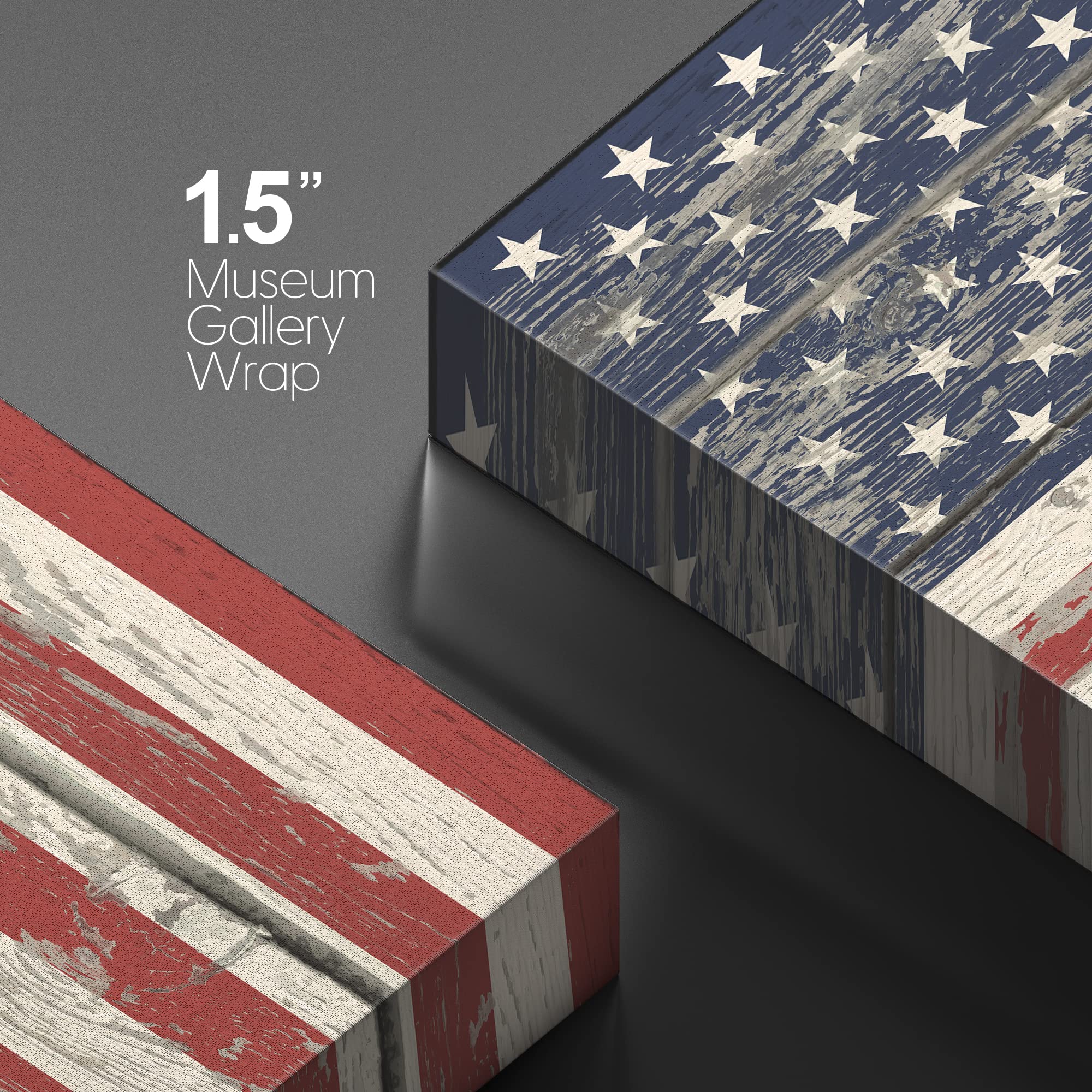 Wall26 Canvas Print Wall Art United States Flag On Vintage Retro Wood Panels Pop Culture Cultural Digital Art Modern Art Traditi