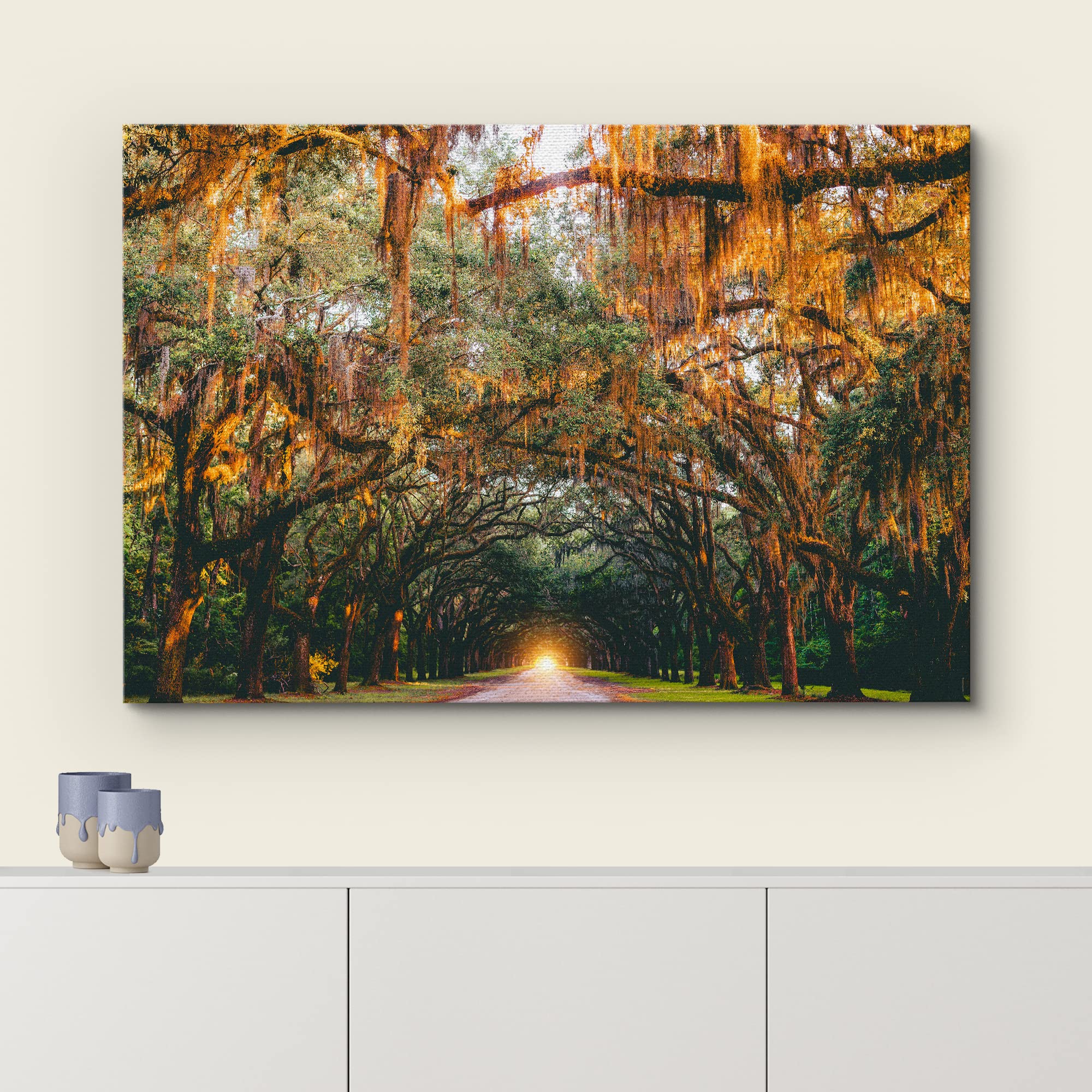 wall26 Canvas Print Wall Art Autumn Fall Orange Hanging Tree Canopy Nature Wilderness Photography Realism Earth Scenery Rustic Scenic Landscape Colorful for Living Room  Bedroom  Office - 12''x18''