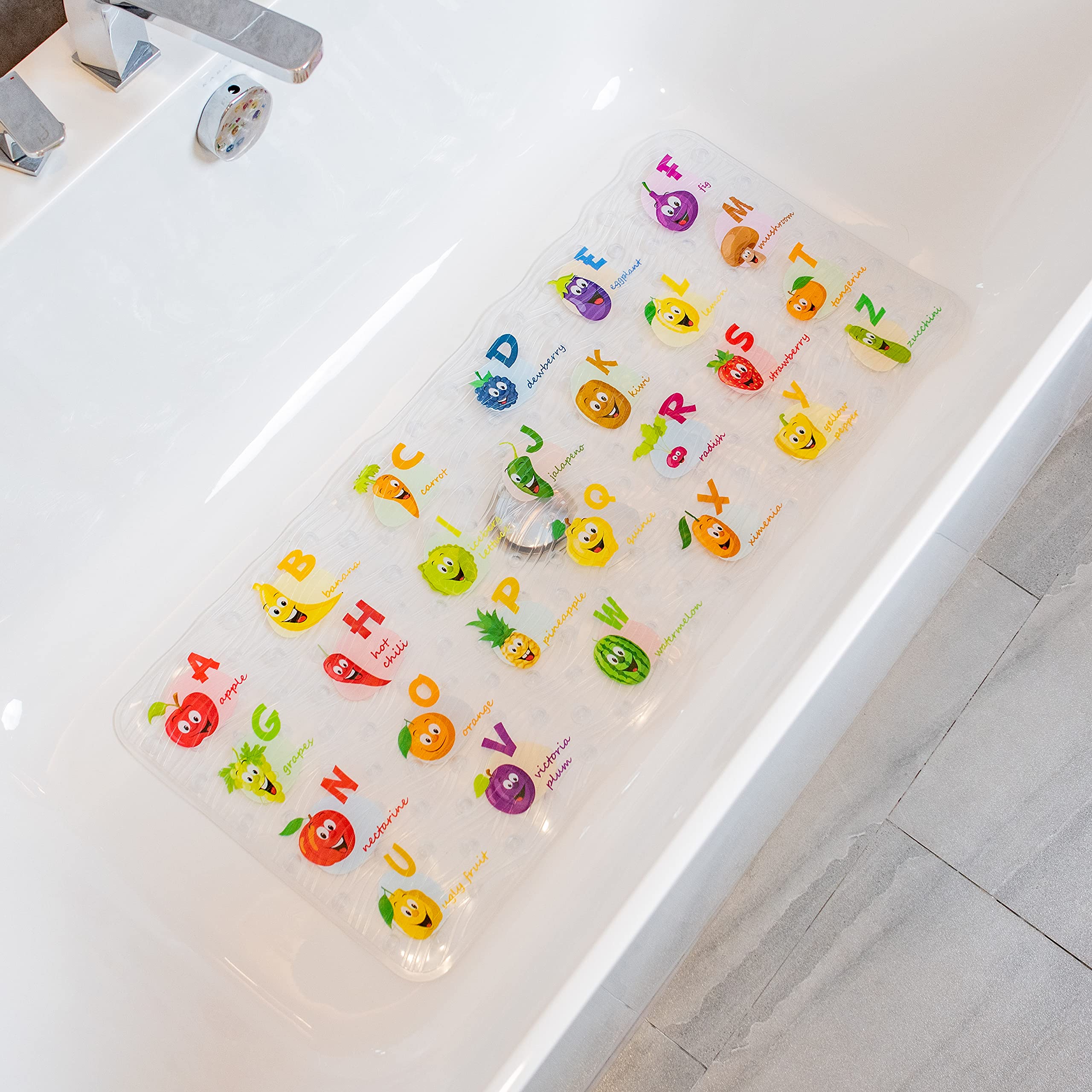 Beehomee Bath Mats For Tub Kids - Large Cartoon Non-Slip Bathroom Bathtub Kid Mat For Baby Toddler Anti-Slip Shower Mats For Flo