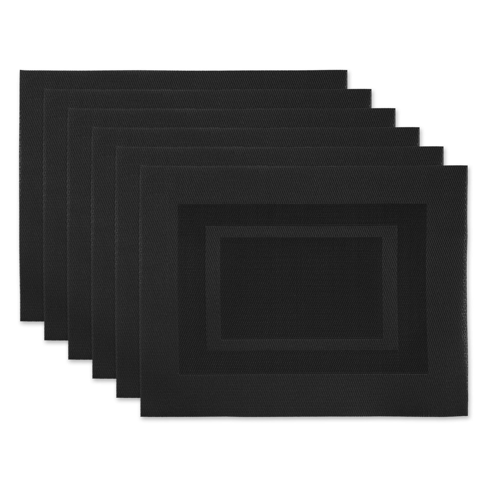 DII Black Pvc Doubleframe Placemat (Set of 6)
