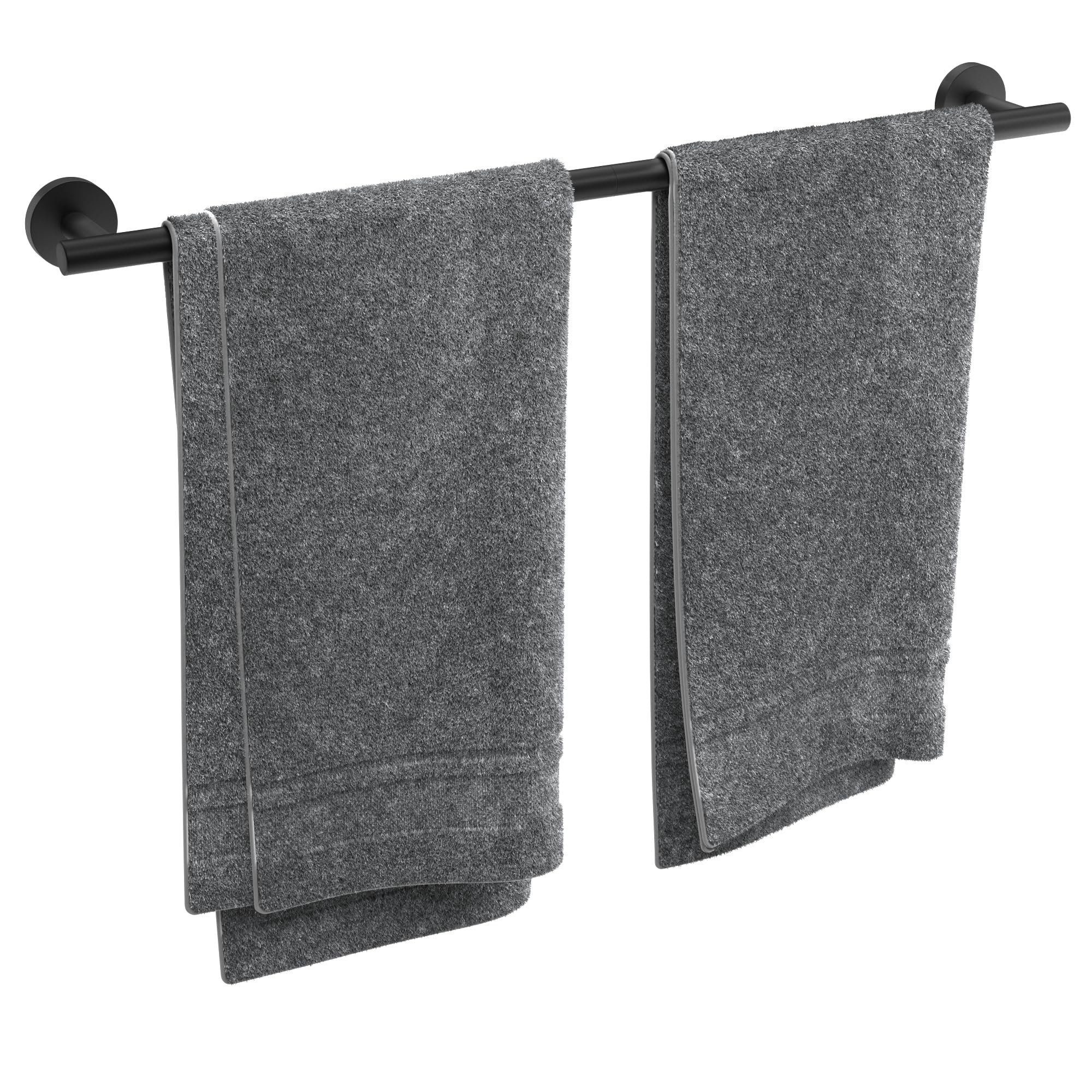Luxbaro Matte Black Towel Bar 24 Inch, Thicken Towel Rack For Bathroom Wall, Sus304 Stainless Steel Towel Rod, Modern Home Decor