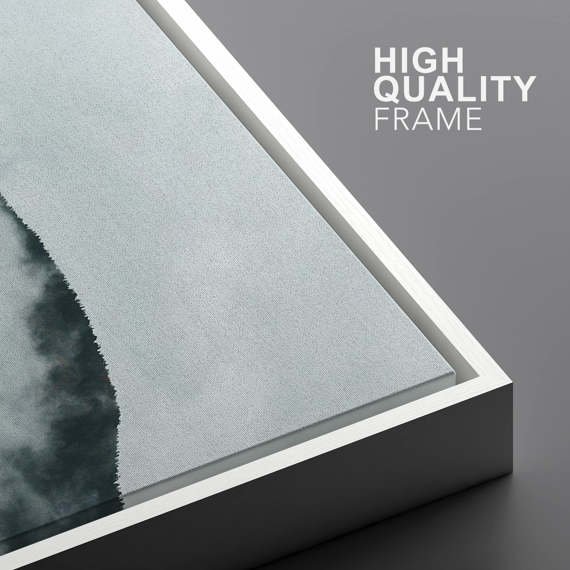 Ashbrook Framed Canvas Print Wall Art Clouds And Dog Over Mountain Forest Nature Wilderness Photography Modern Rustic Scenic Mul