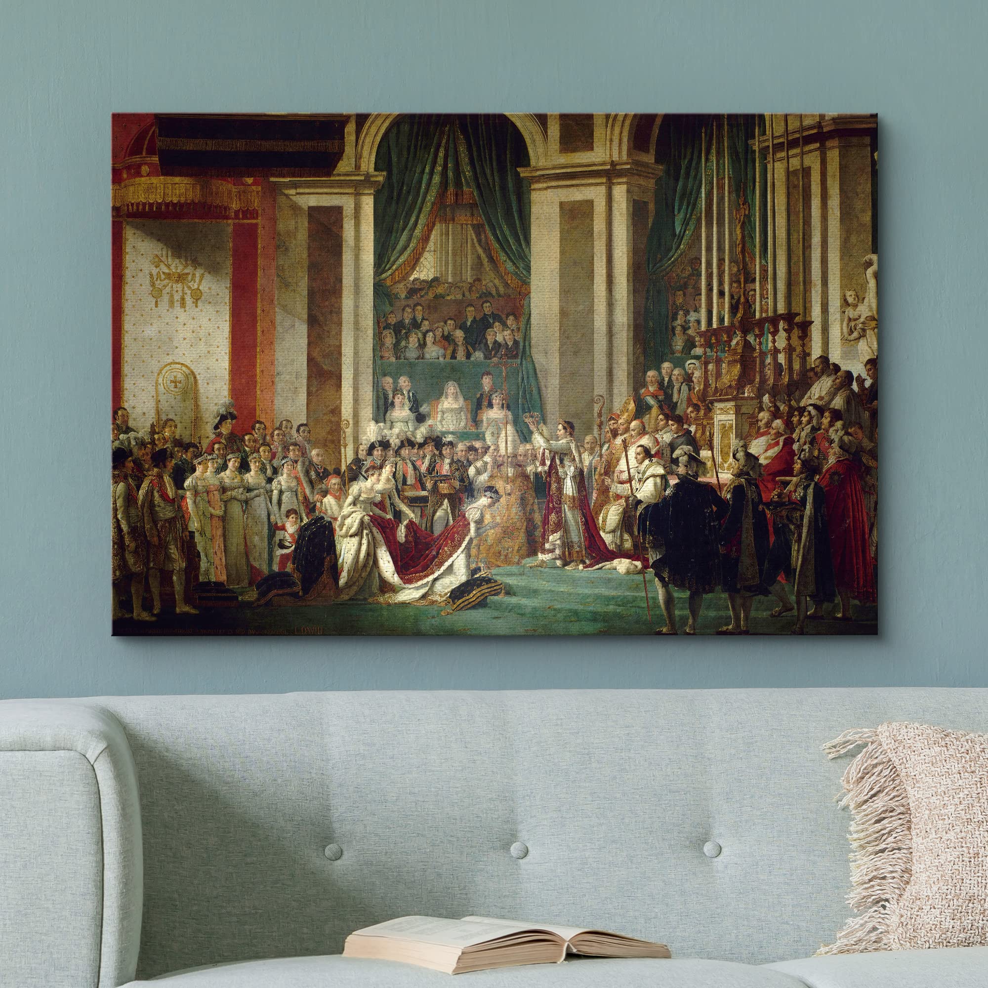 Wall26 - Canvas Wll Art - The Coronation Of Napoleon By Jacques-Louis David - Famous Painting Reproduction Giclee Printed And Ga