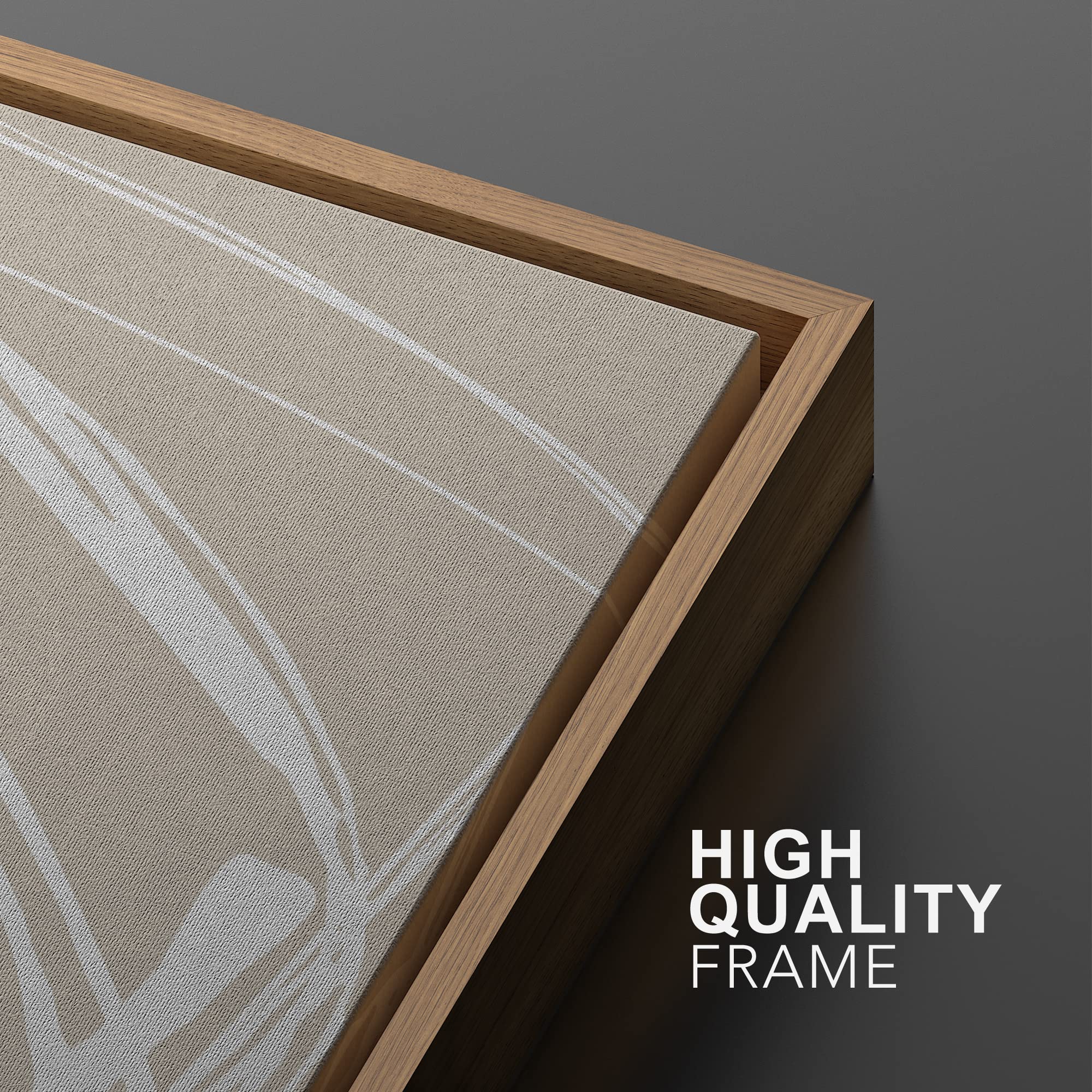 SIGNWIN Framed Canvas Print Wall Art Set Mid-Century Geometric Ring Pattern Abstract Shapes Cozy Neutral Minimalism Decorative Bohemian Relax/Zen for Living Room  Bedroom  Office - 16''x24''x2 Natural