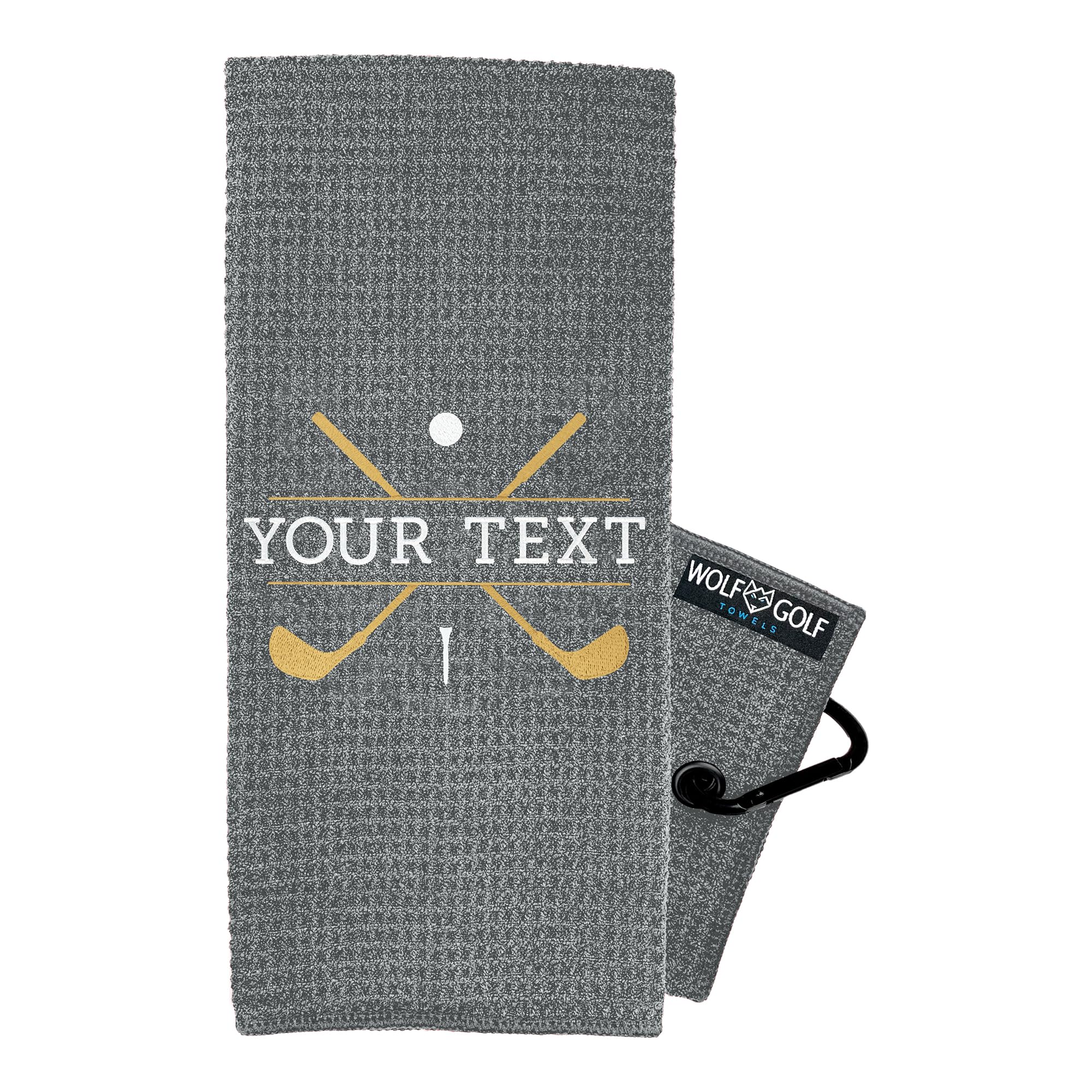 Wolf Golf Towels - Custom Golf Towel - Embroidered Golf Towels For Golf Bags With Clip - Personalized Golf Towel For Golf Bags F