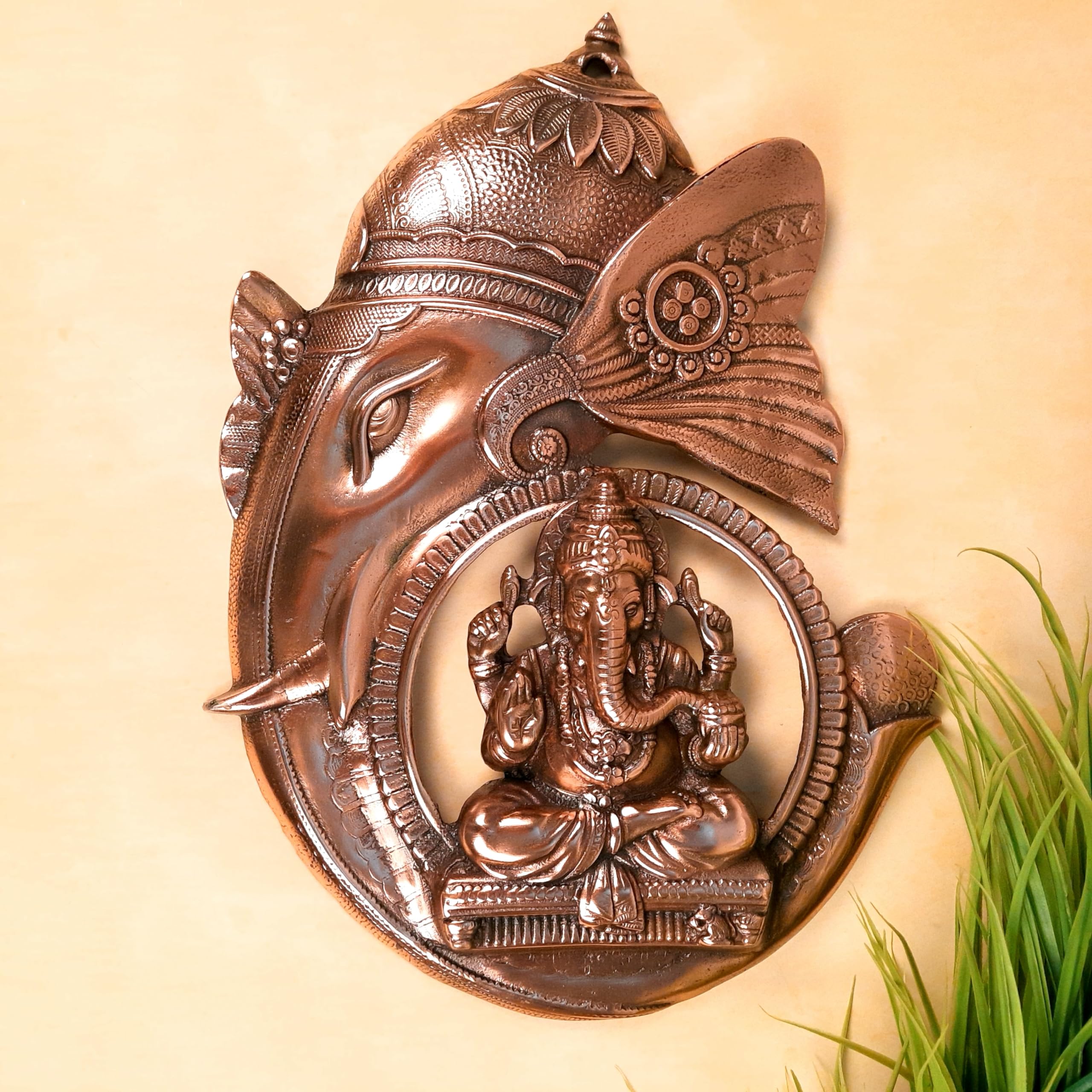 Apka Mart The Online Shop Ganesh Statue Wall Hanging | Ganesha Wall Decor Murti Metal - For Entrance Door, Home, Puja & Religiou