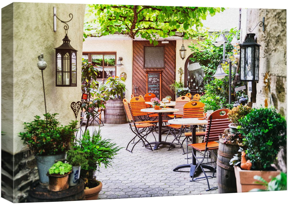Wall26 Canvas Print Wall Art European Cafe Restaurant Terrace Patio Food Cityscape Photography Modern Art Rustic Scenic Relax/Ca