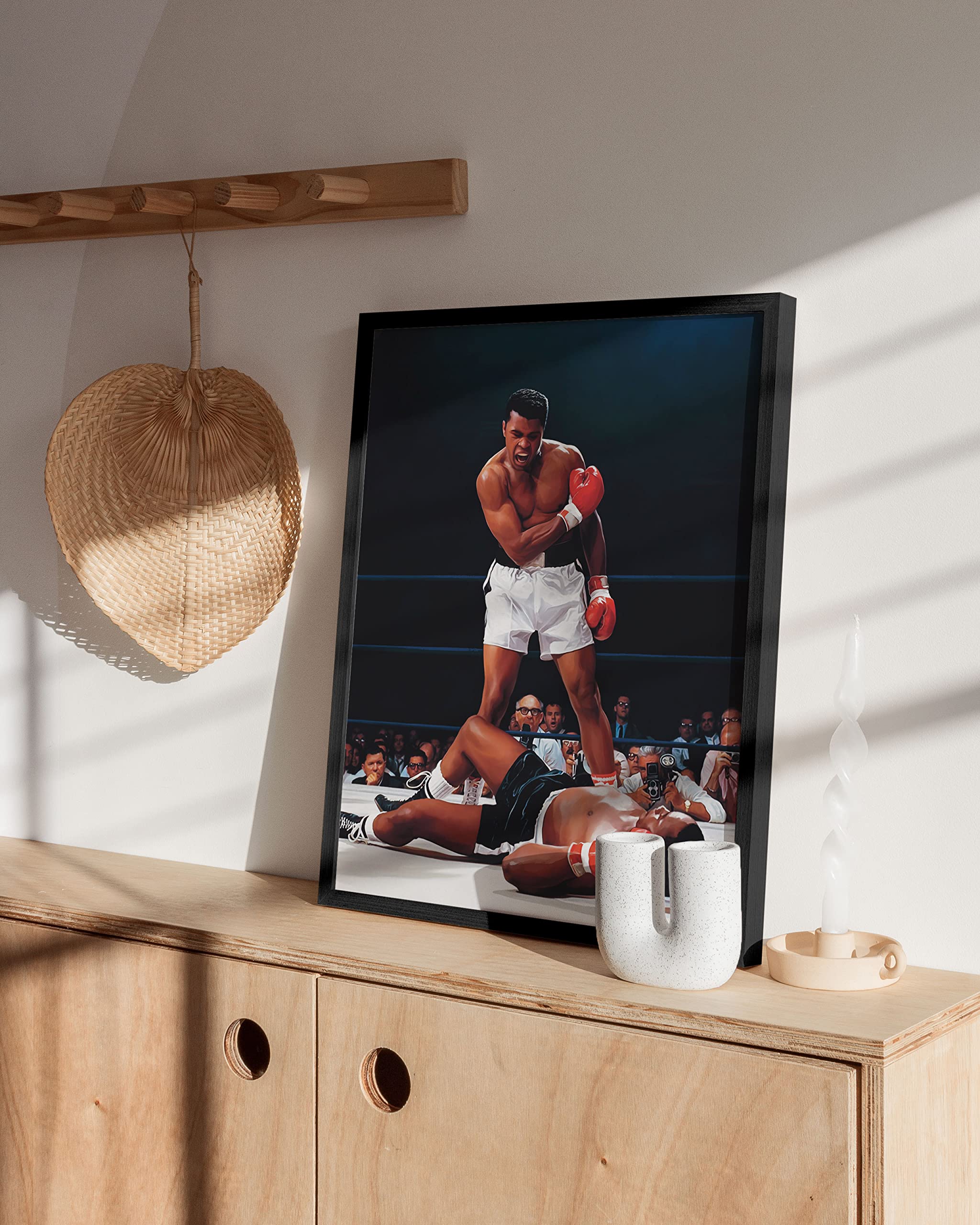 Haus And Hues Muhammad Ali Poster - Muhammad Ali Wall Art In Ring Boxing Poster, Sports Poster, Gym Poster, Black History Pictur