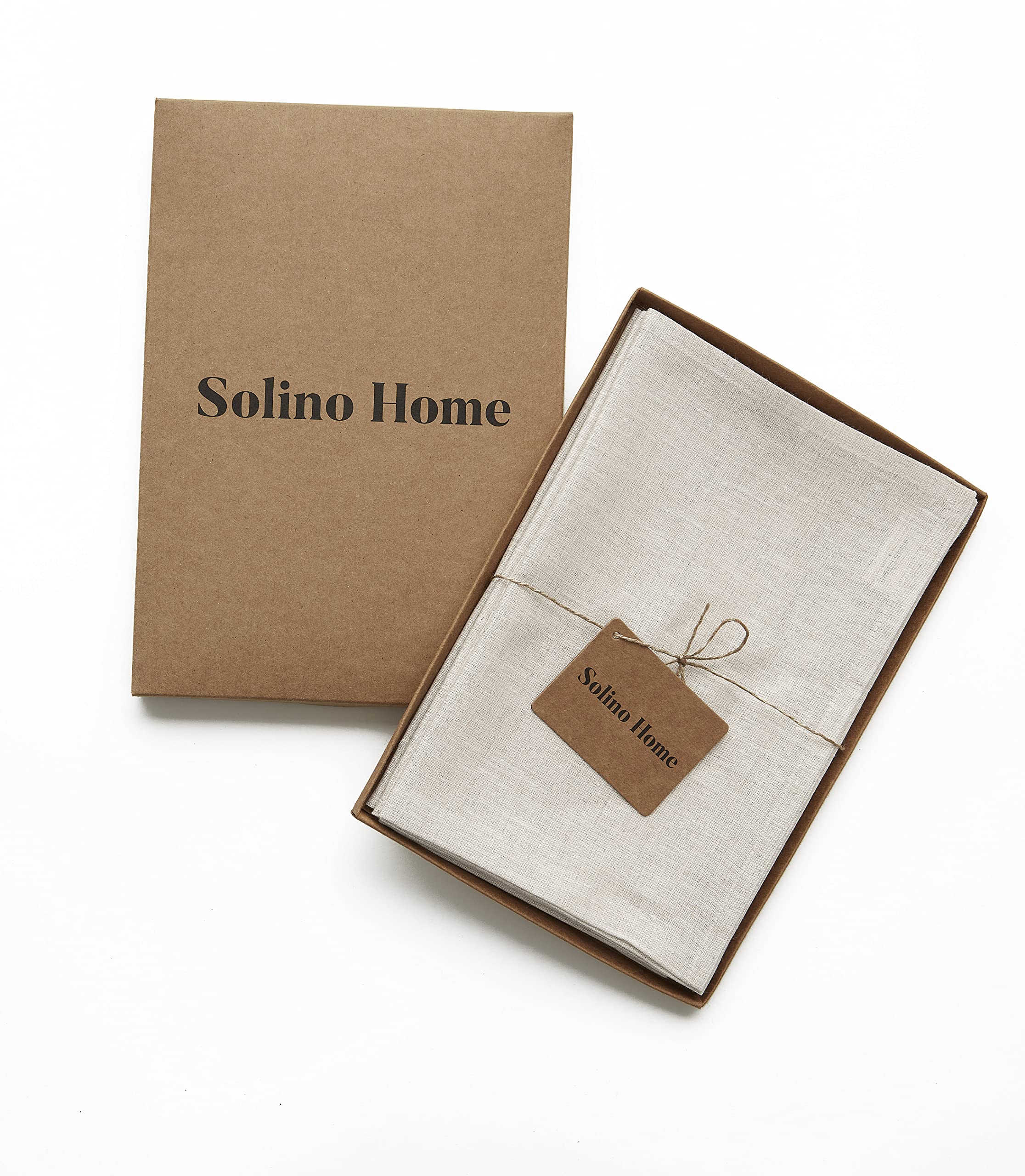 Solino Home Linen Dinner Napkins 20 X 20 Inch - 100% Pure Linen Light Natural Cloth Napkins Set Of 4 For Spring, Easter - Athena