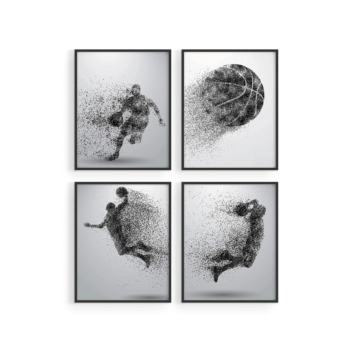 Basketball Wall Art Prints,Set Of 4 (8X10) Unframed Basketball Posters,Basketball Room Decor For Men Kids Teenagers,Basketball W