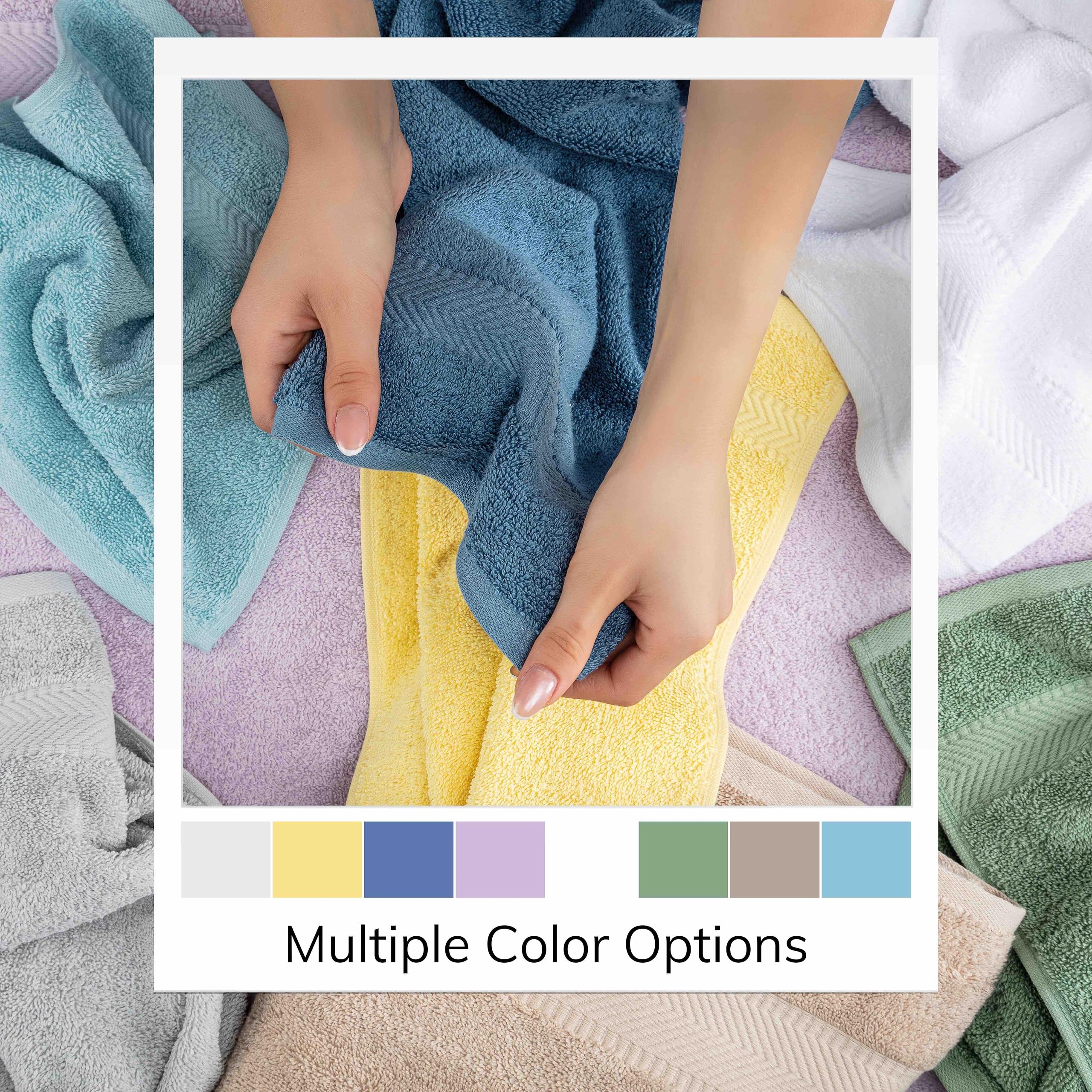 Textilom 100% Turkish Cotton 6 Pcs Bath Towel Set, Luxury Bath Towels For Bathroom, Soft & Absorbent Bathroom Towels Set (2 Bath