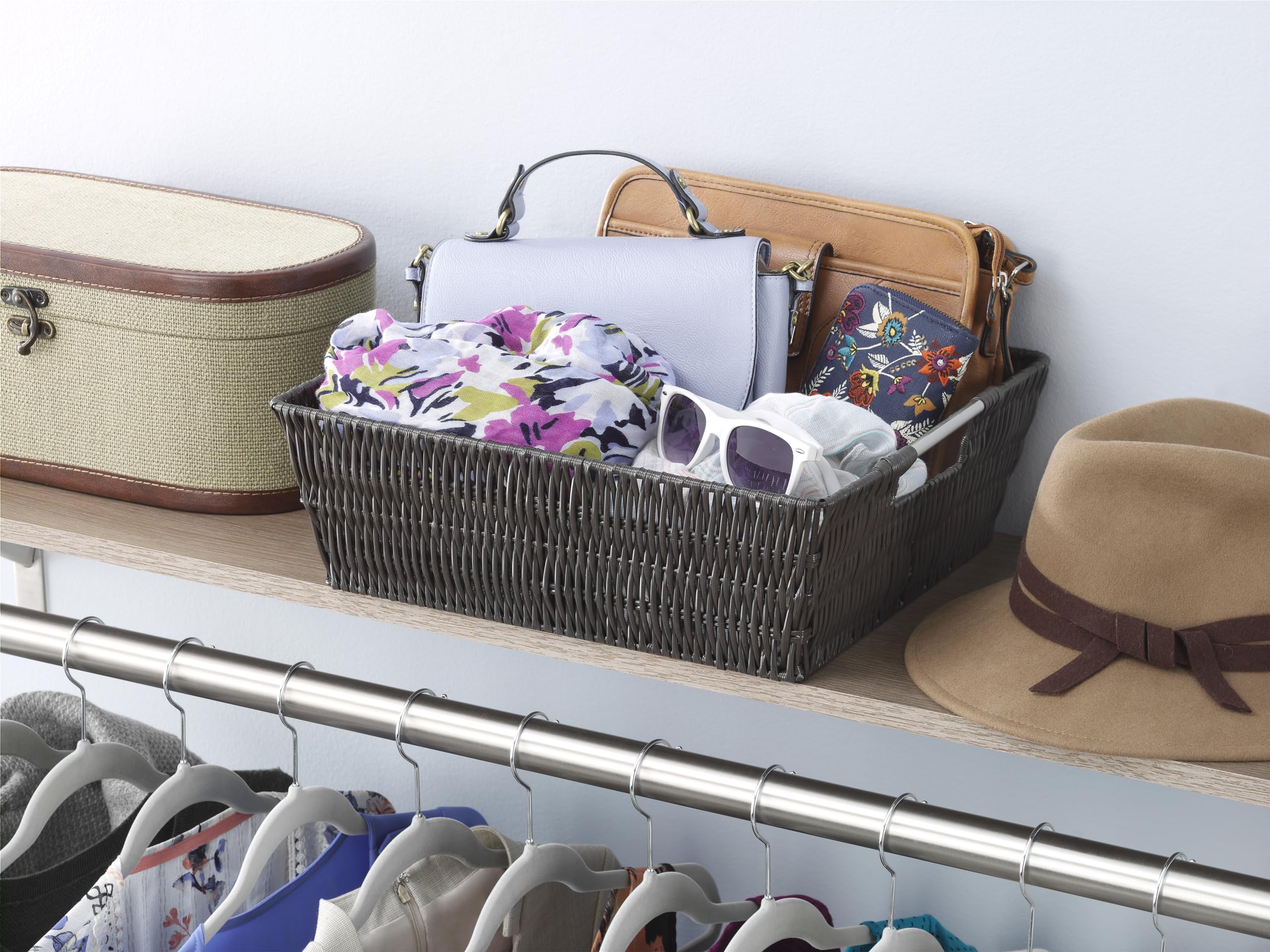 Whitmor Rattique Shelf Tote Espresso