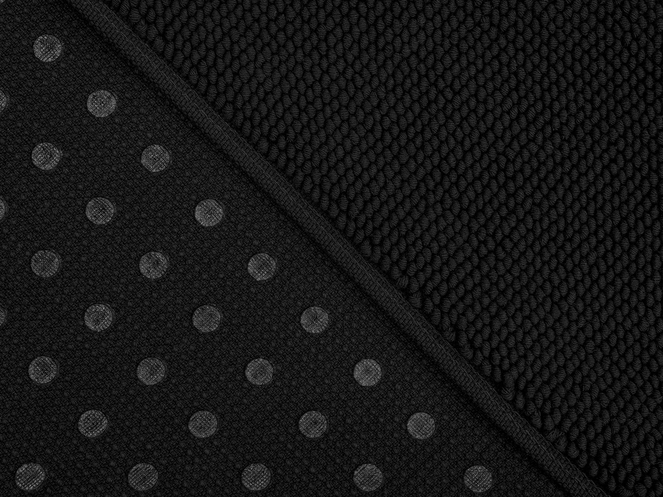 Cotton Paradise Bath Rug for Bathroom  17x24 inch 100% Cotton Non Slip Bath Mat Rug  Soft Absorbent Machine Washable  Black Bath Rug