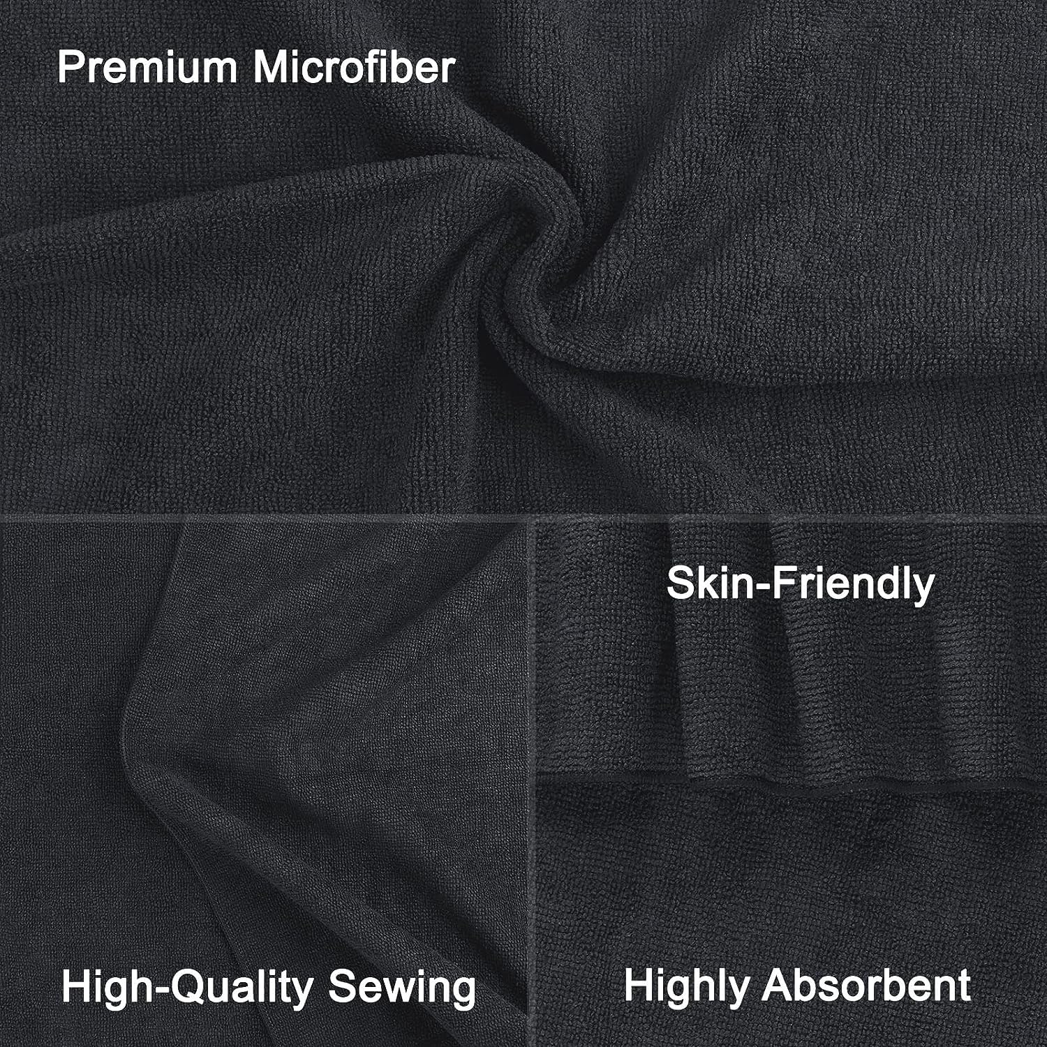 Orighty Black Salon Towels Extra Large, Pack of 24(Not Bleach Proof, 18 x 30 Inches) Super Soft Gym Towels and Absorbent Microfi