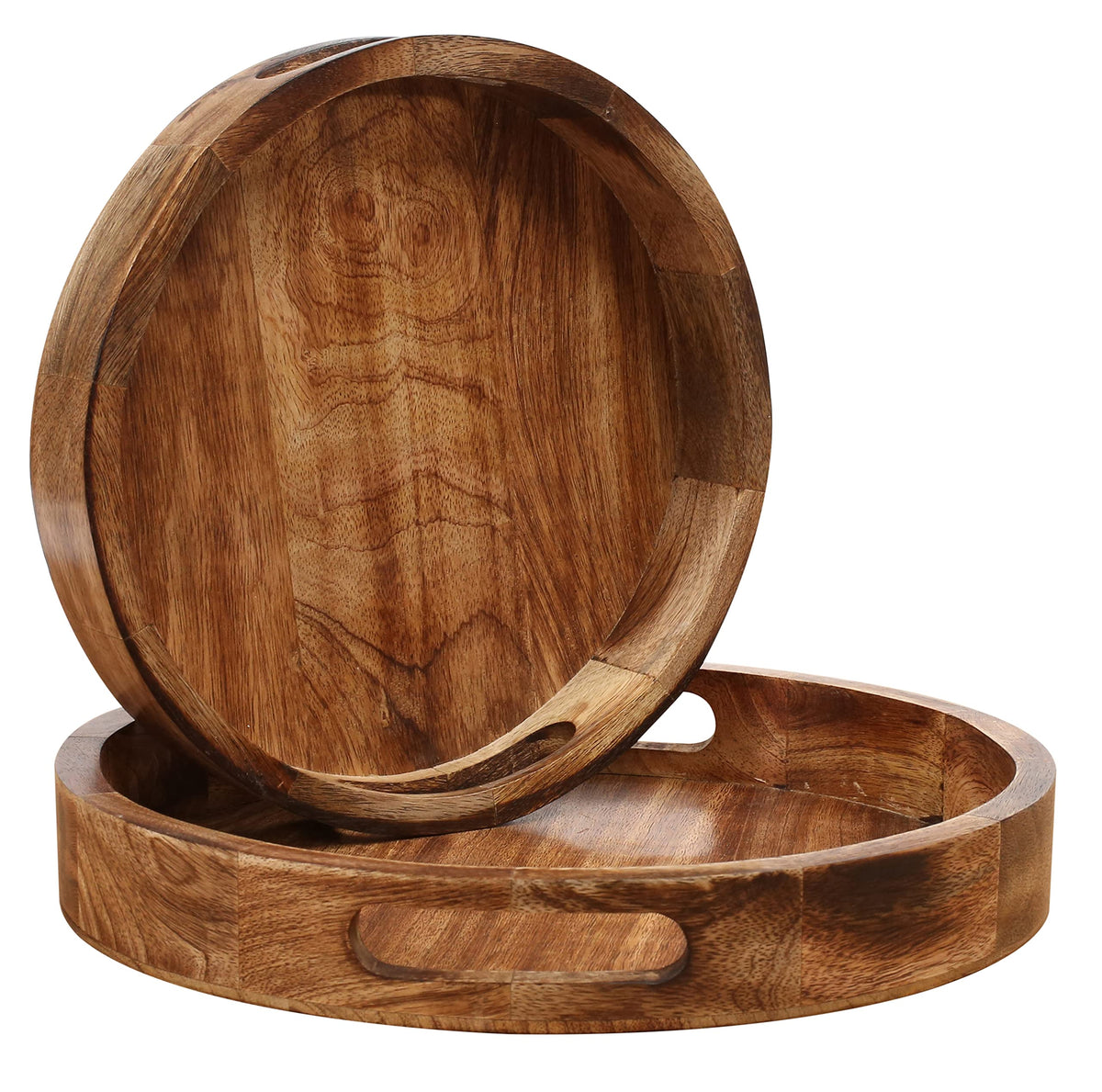 Winlay Countertop Wooden Fruit Tray Baskets Set Of 2, Organizer Crates For Kitchen, Bathroom, Pantry, Fruit, Vegetables, Bread A