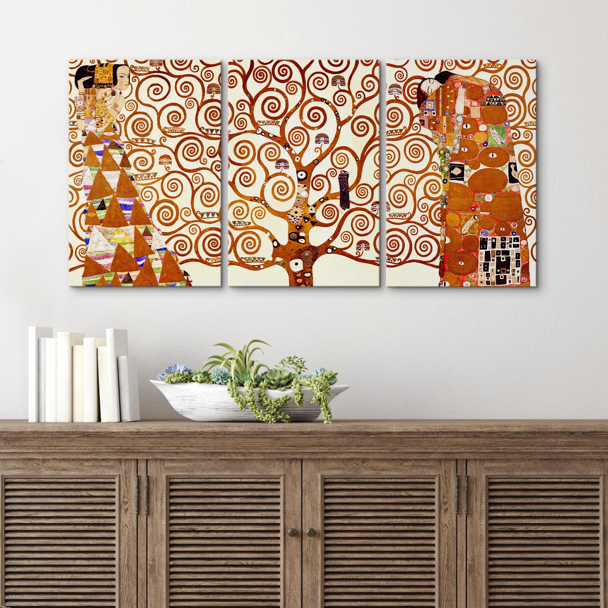 Wall26 Canvas Print Wall Art Set Tree Of Life By Gustav Klimt Cultural Historic Oil Painting Fine Art Reproduction Scenic Colorf