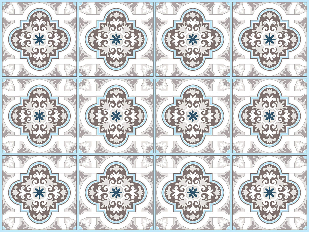 The Nisha 24 Pc Pack (4 X 4) Art Eclectic Peel And Stick Wall Sticky Backsplash Vinyl Waterproof Removable Tile Sticker Decals F
