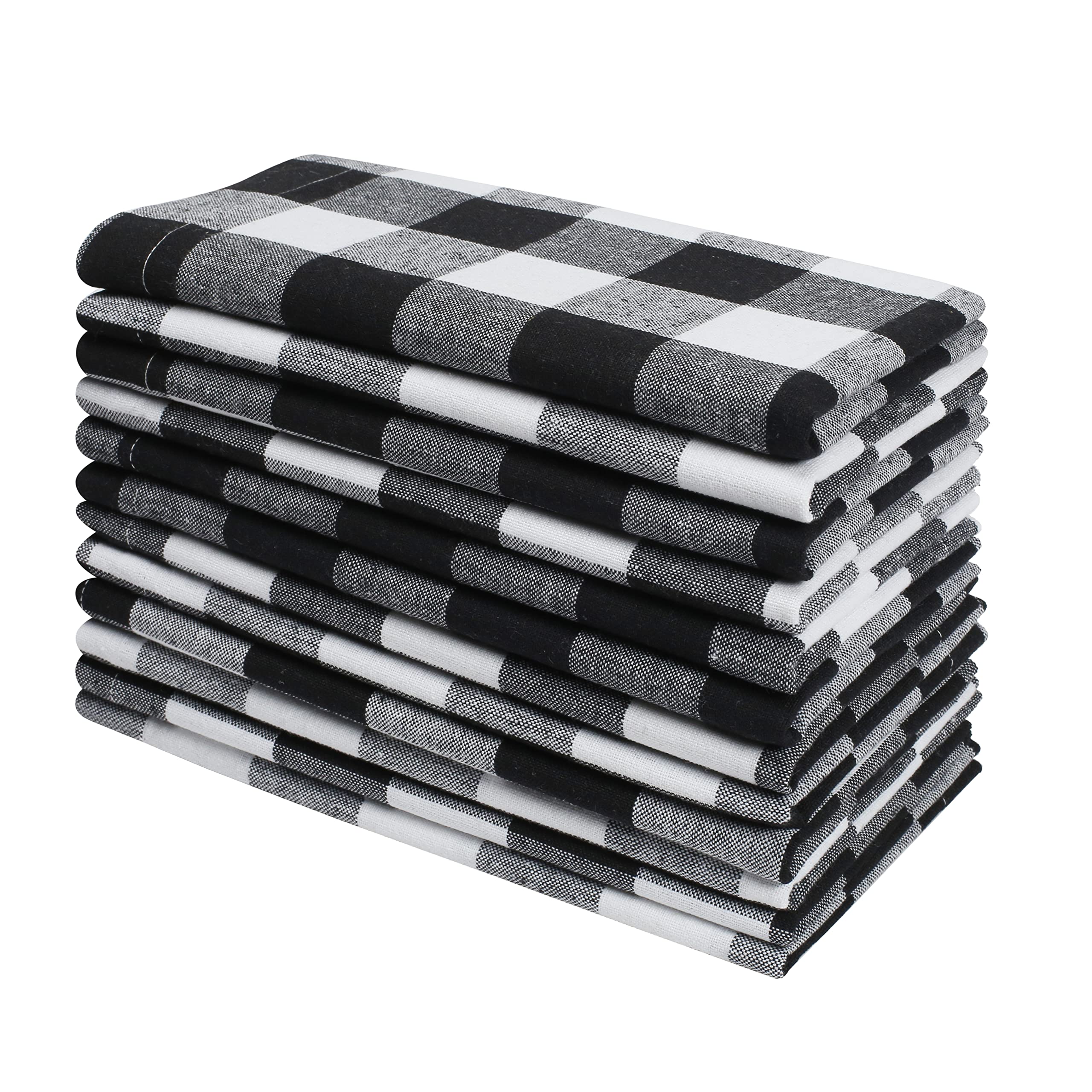 Buffalo Plaid Cloth Napkin Black White, Check Napkin,Cotton Cloth Napkins For Christmas Decoration,Dinner Napkins Cloth,Dinner N
