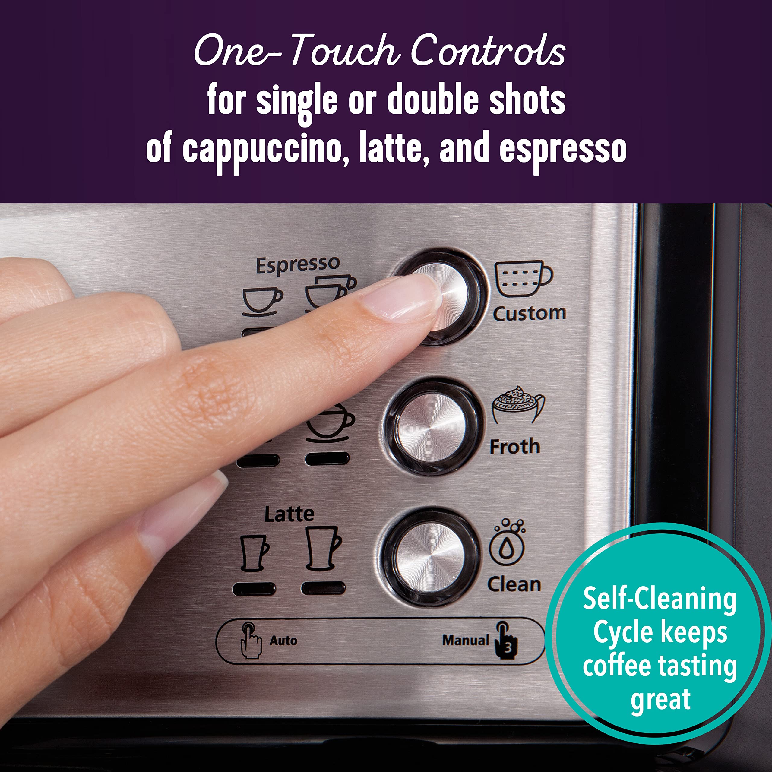 Mr. Coffee Espresso And Cappuccino Machine, Stainless Steel, Programmable Coffee Maker With Automatic Milk Frother, 15-Bar Pump,
