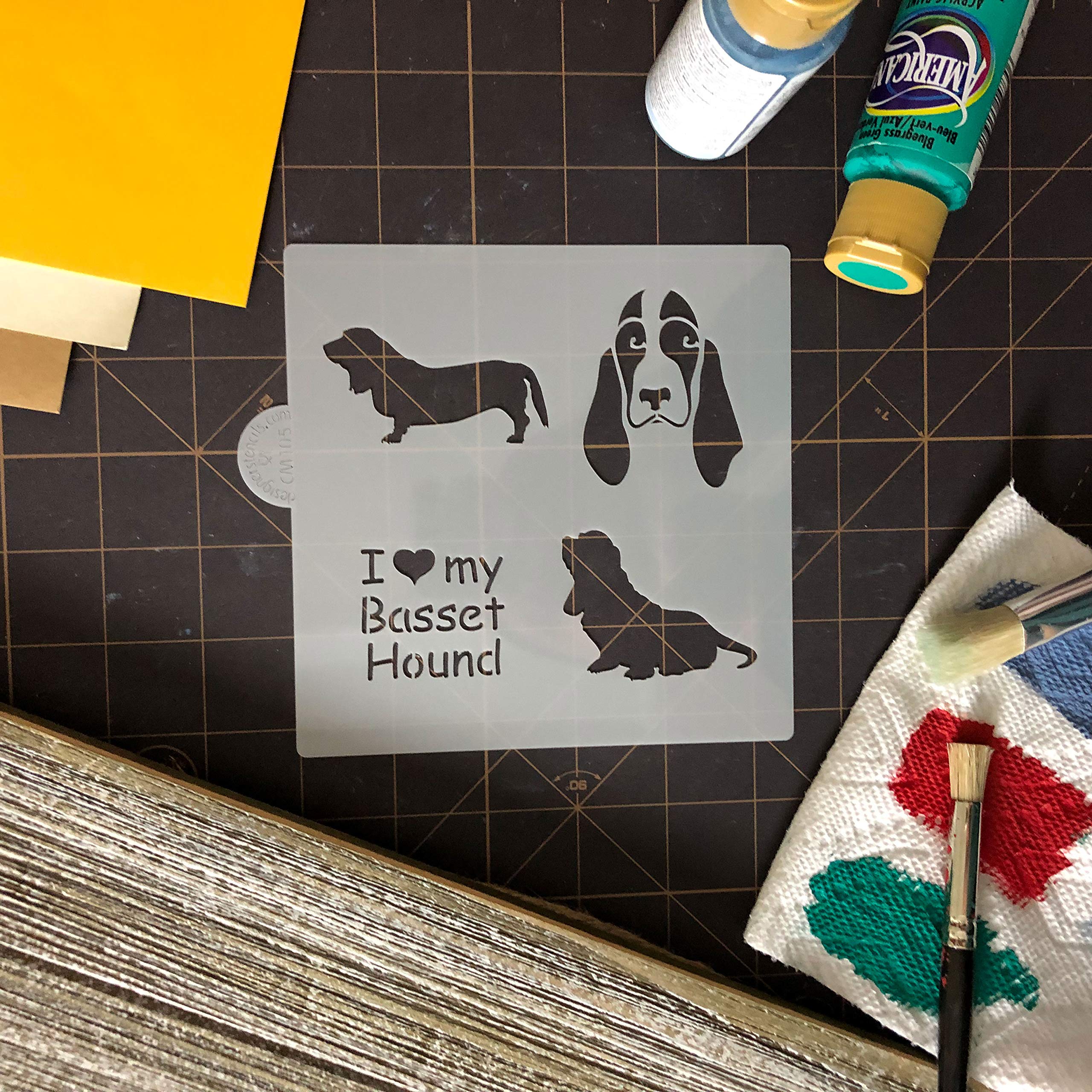 I Love My Basset Hound Cookie And Craft Stencil Cm105 By Designer Stencils
