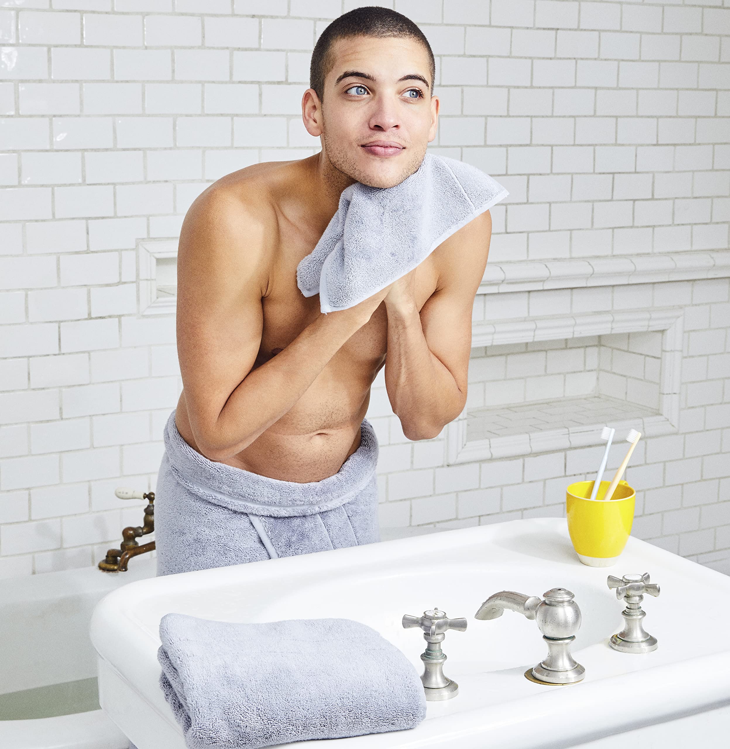 Brooklinen Super-Plush Bath Towels - Set Of 2, Smoke Gray, 100% Cotton | Best Luxury Spa Towels