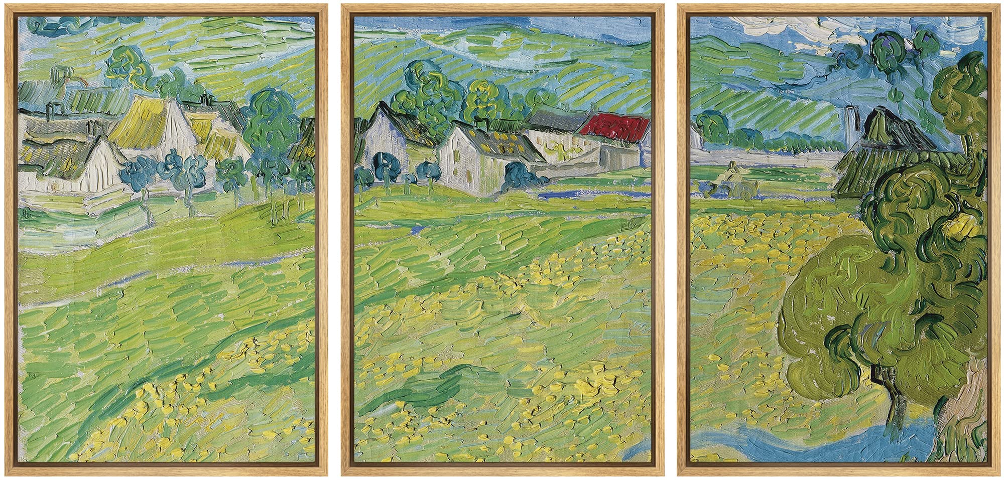 Wall26 Framed Canvas Print Wall Art Set View Of Vessenots Near Auvers Vincent Van Gogh Classical Illustrations Fine Art Decorati