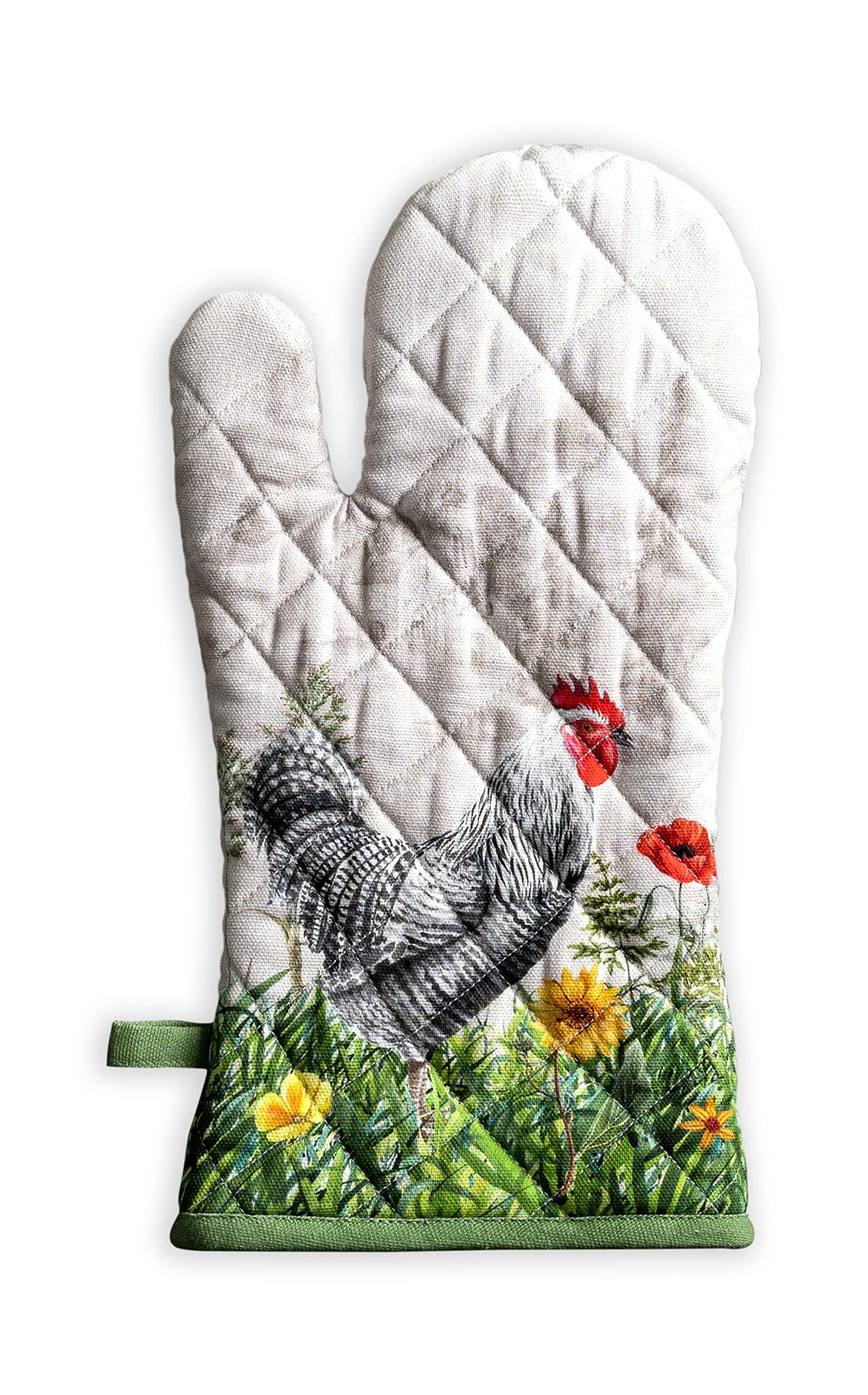 Maison D' Hermine Oven Gloves 100% Cotton Oven Mitt Heat Resistant Bbq Cooking Gloves With Loop For Gifts, Grilling, Microwave,