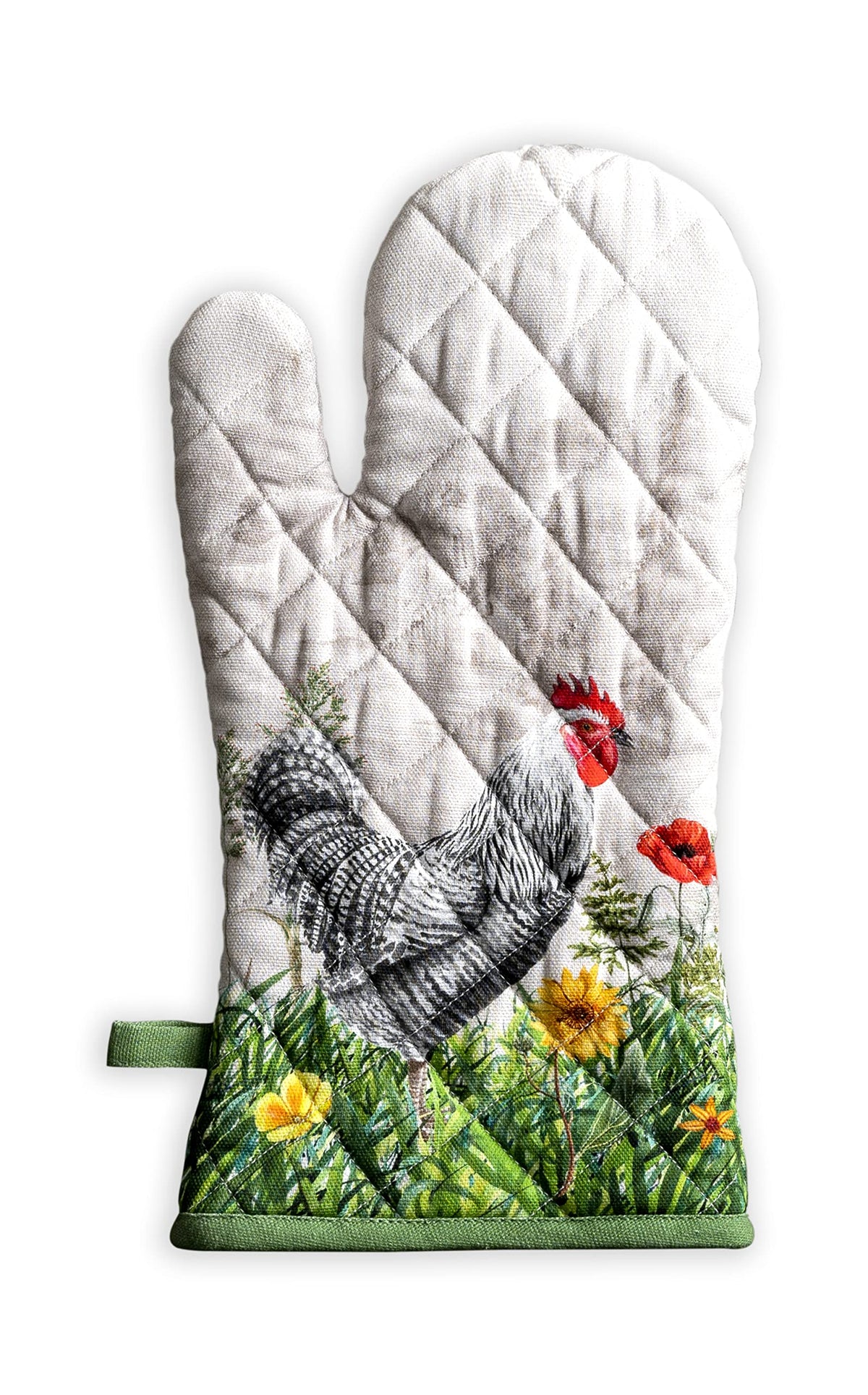 Maison D' Hermine Oven Gloves 100% Cotton Oven Mitt Heat Resistant Bbq Cooking Gloves With Loop For Gifts, Grilling, Microwave,