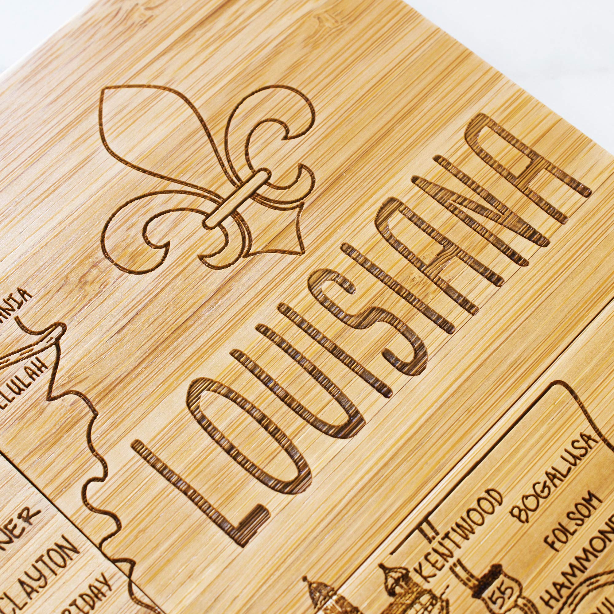 Totally Bamboo Louisiana State Puzzle 4 Piece Bamboo Coaster Set with Case