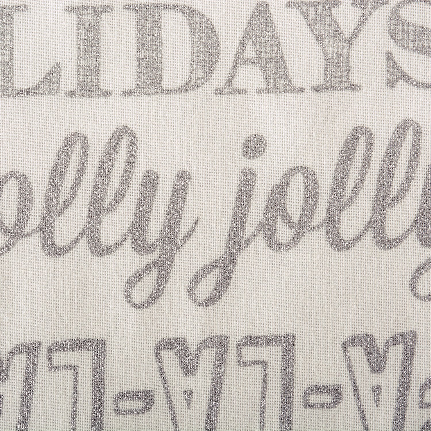 Dii Holiday Dining Table Linen Metallic Fabric Kitchen D  Cor, Christmas Tablecloth, 52X52, Silver Holiday Collage